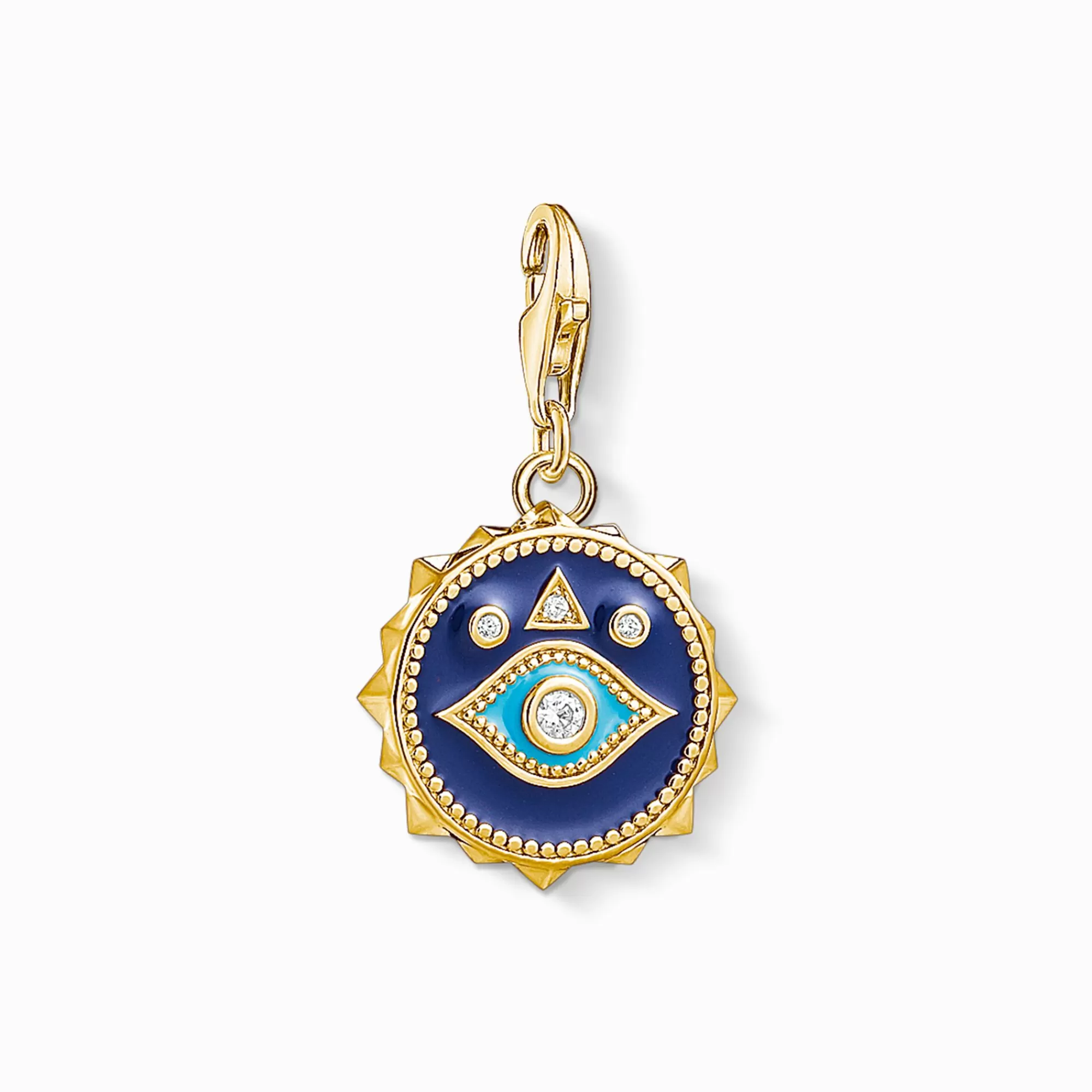 Sale colgante Charm ojo de nazar azul Mujer Baño De Oro De 18 Quilates - Plata 925