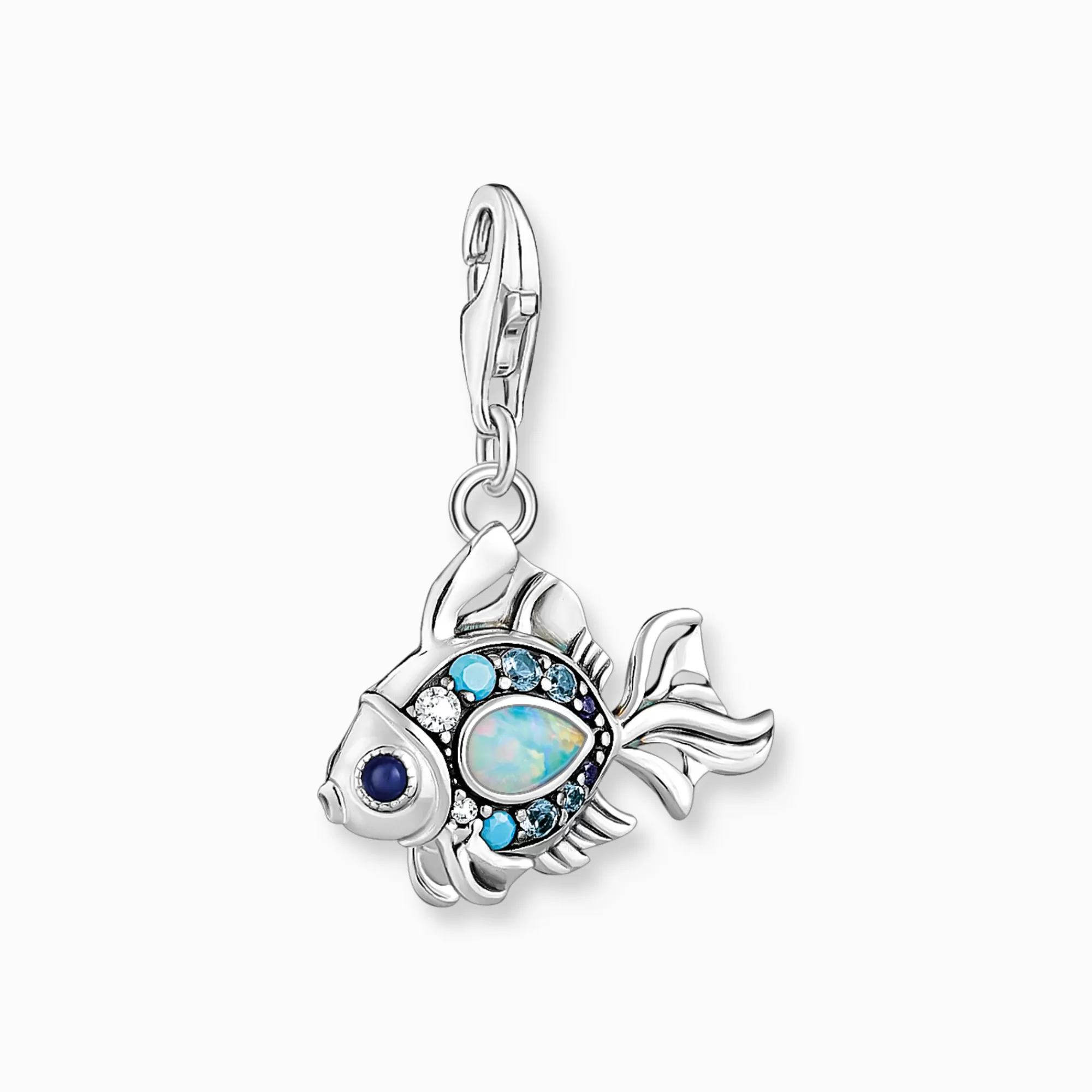 Store Colgante Charm pez con piedras azules plata Mujer Charms | Charms