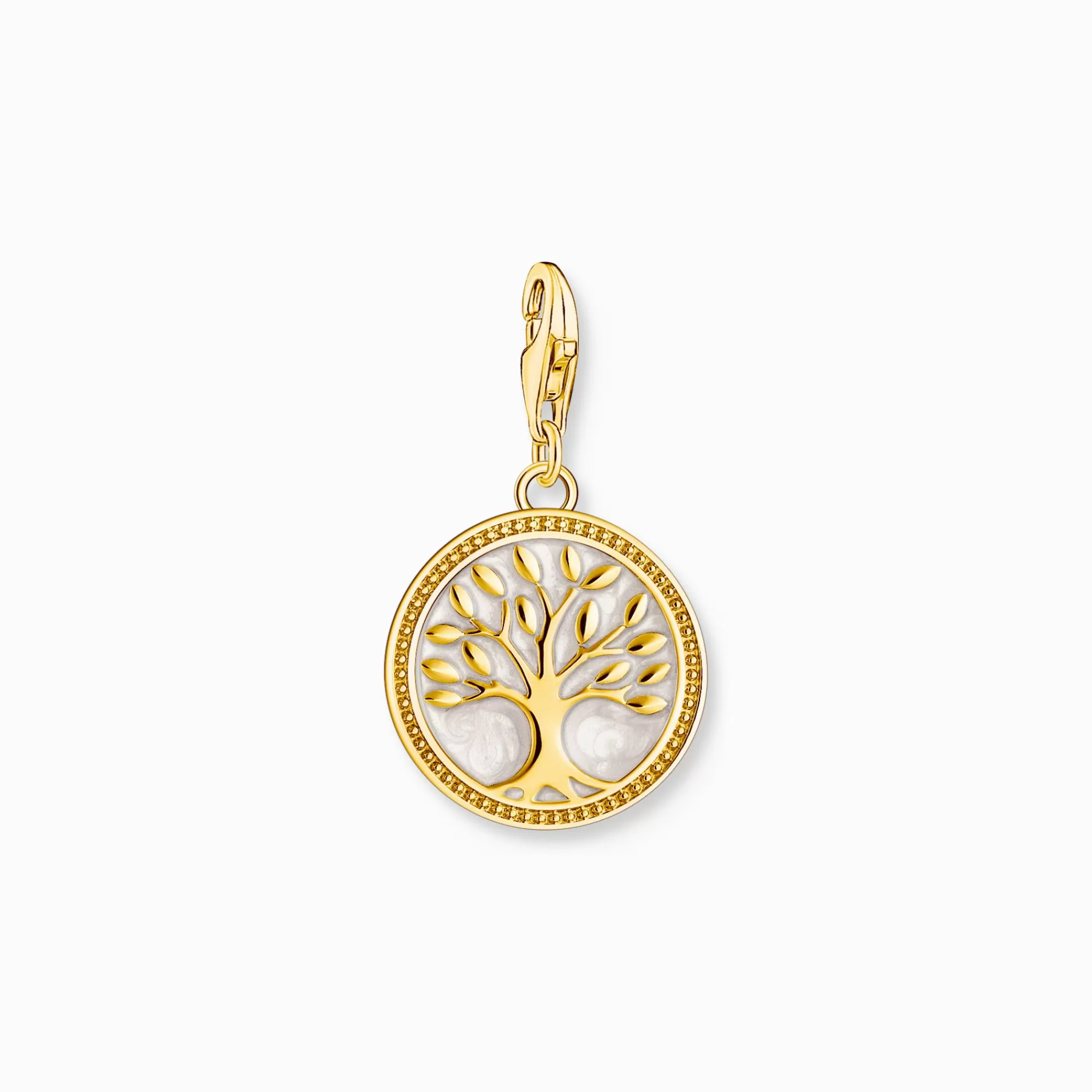 Online Colgante Charm redondo de árbol de la vida con baño de oro Mujer Charms | Charms