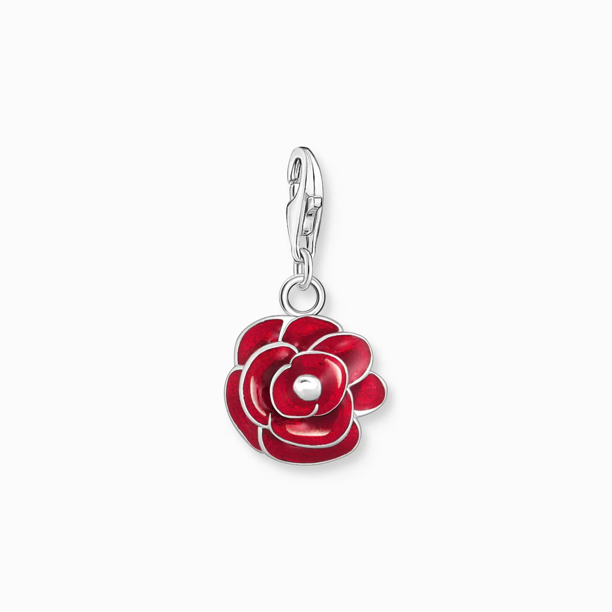 Store Colgante Charm rosa roja plata Mujer Charms | Charms