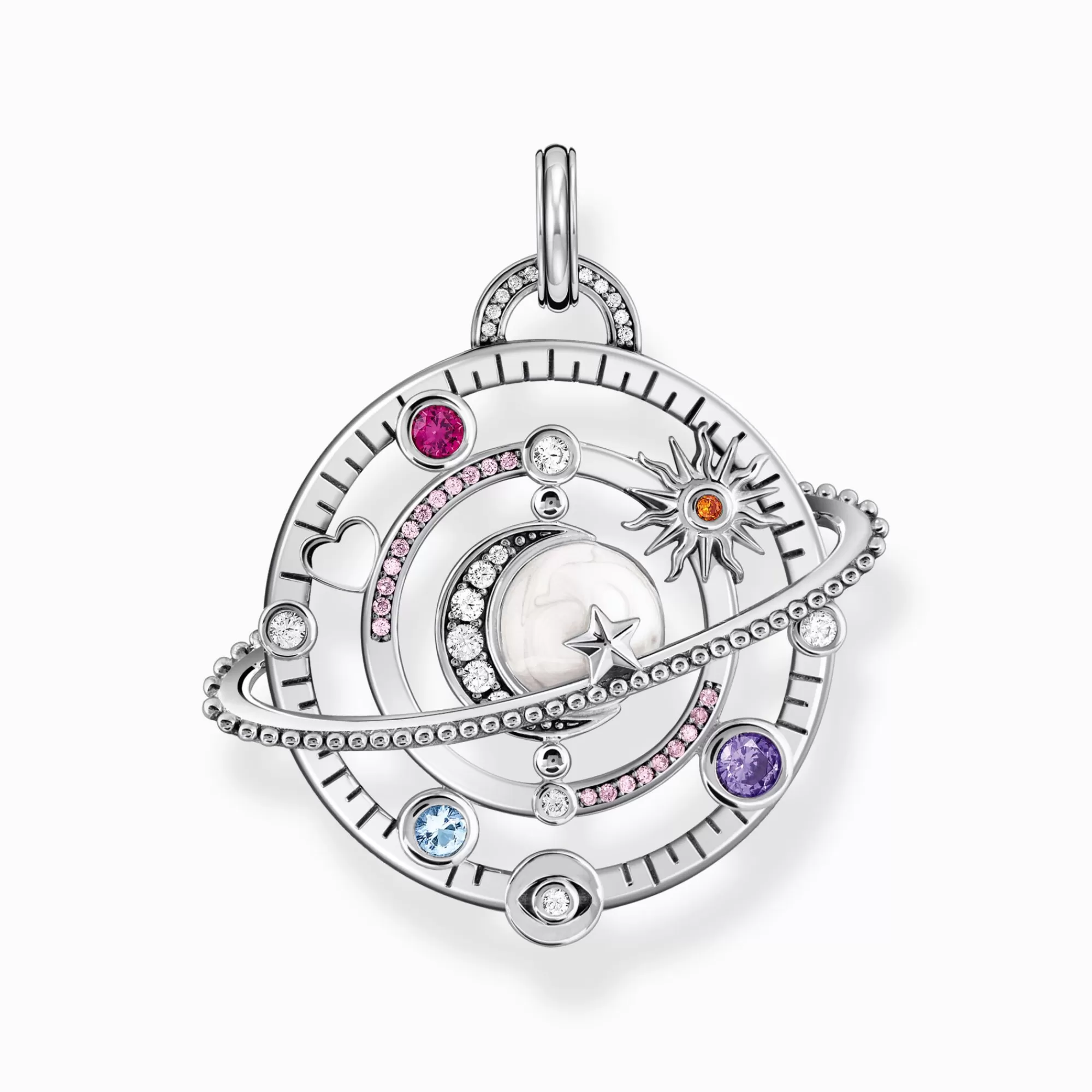 Online Colgante de plata de diseño cósmico con piedras de colores Mujer Colgantes | Plata 925