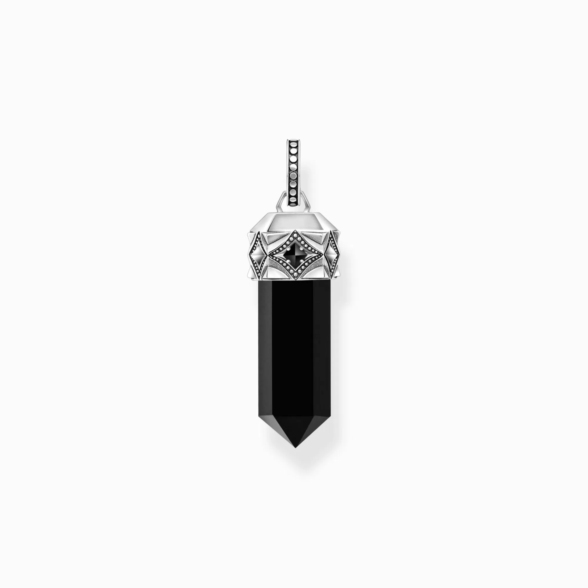 Cheap Colgante de plata ennegrecida con ónix negro en forma de cristal Mujer Colgantes | Colgantes