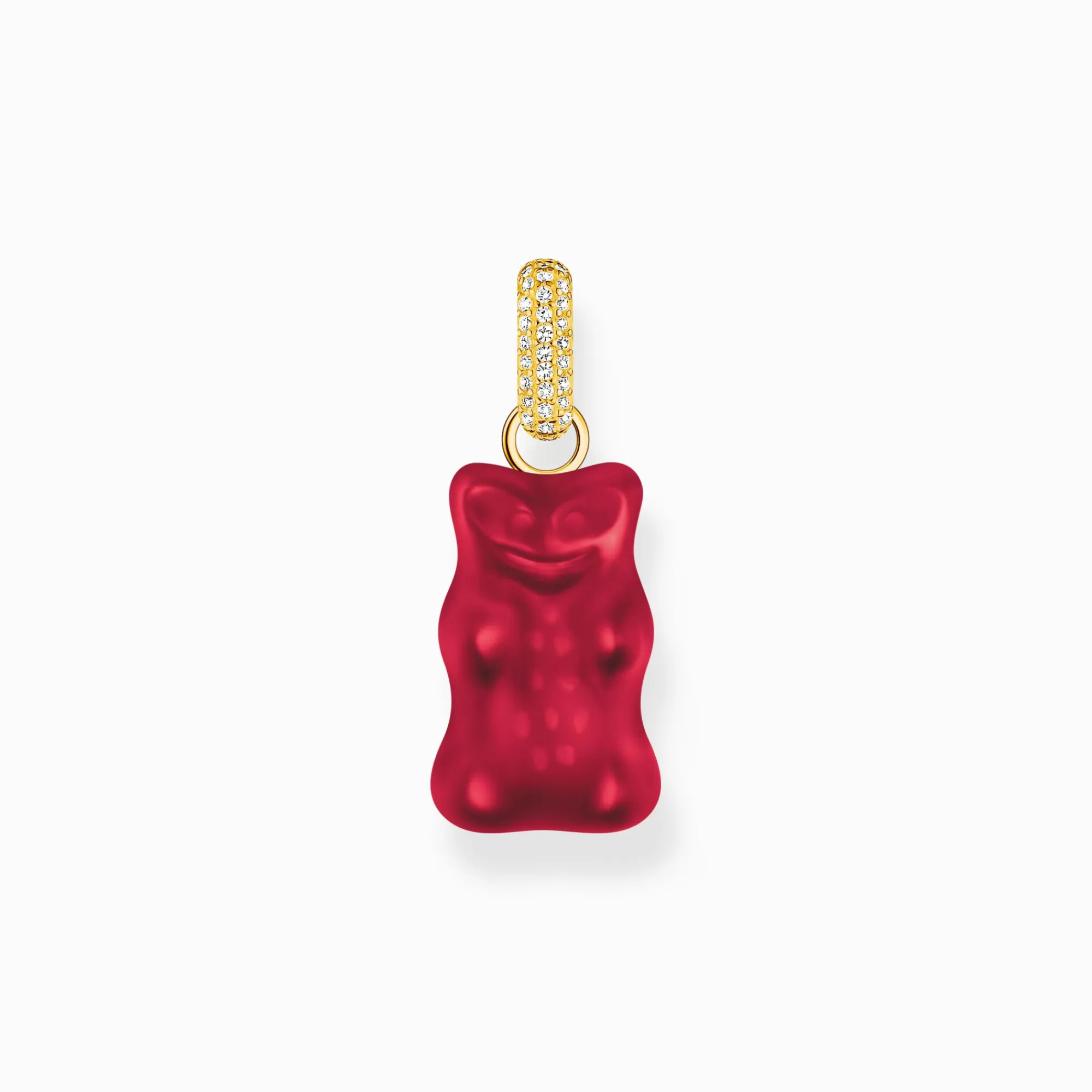 Hot Colgante grande en forma de Osito de Oro rojo con baño de oro de 18 quilates y piedras de circonita Mujer Colgantes | Baño De Oro De 18 Quilates - Plata 925