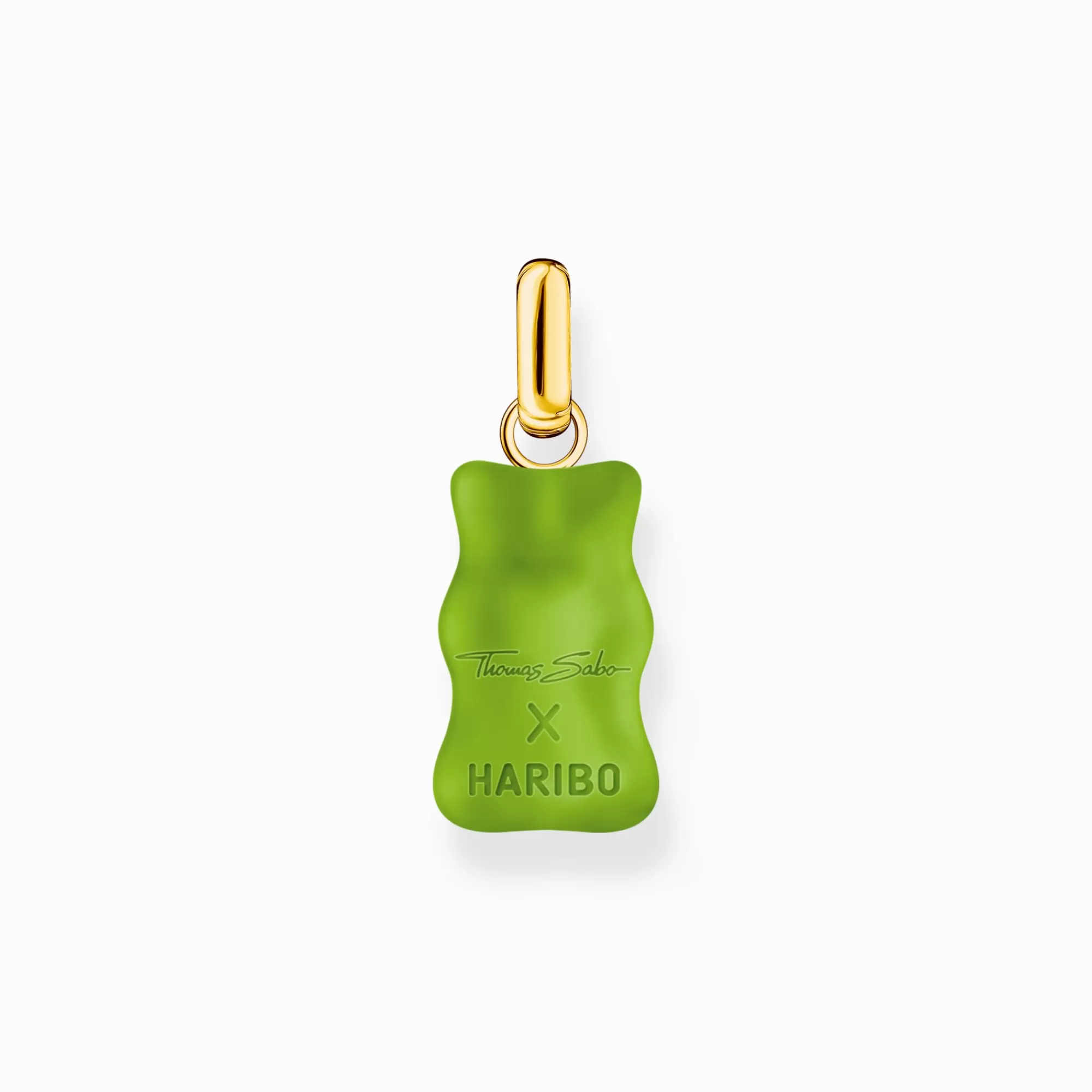 Clearance Colgante grande en forma de Osito de Oro verde con baño de oro de 18 quilates y piedras de circonita Mujer Colgantes | Baño De Oro De 18 Quilates - Plata 925
