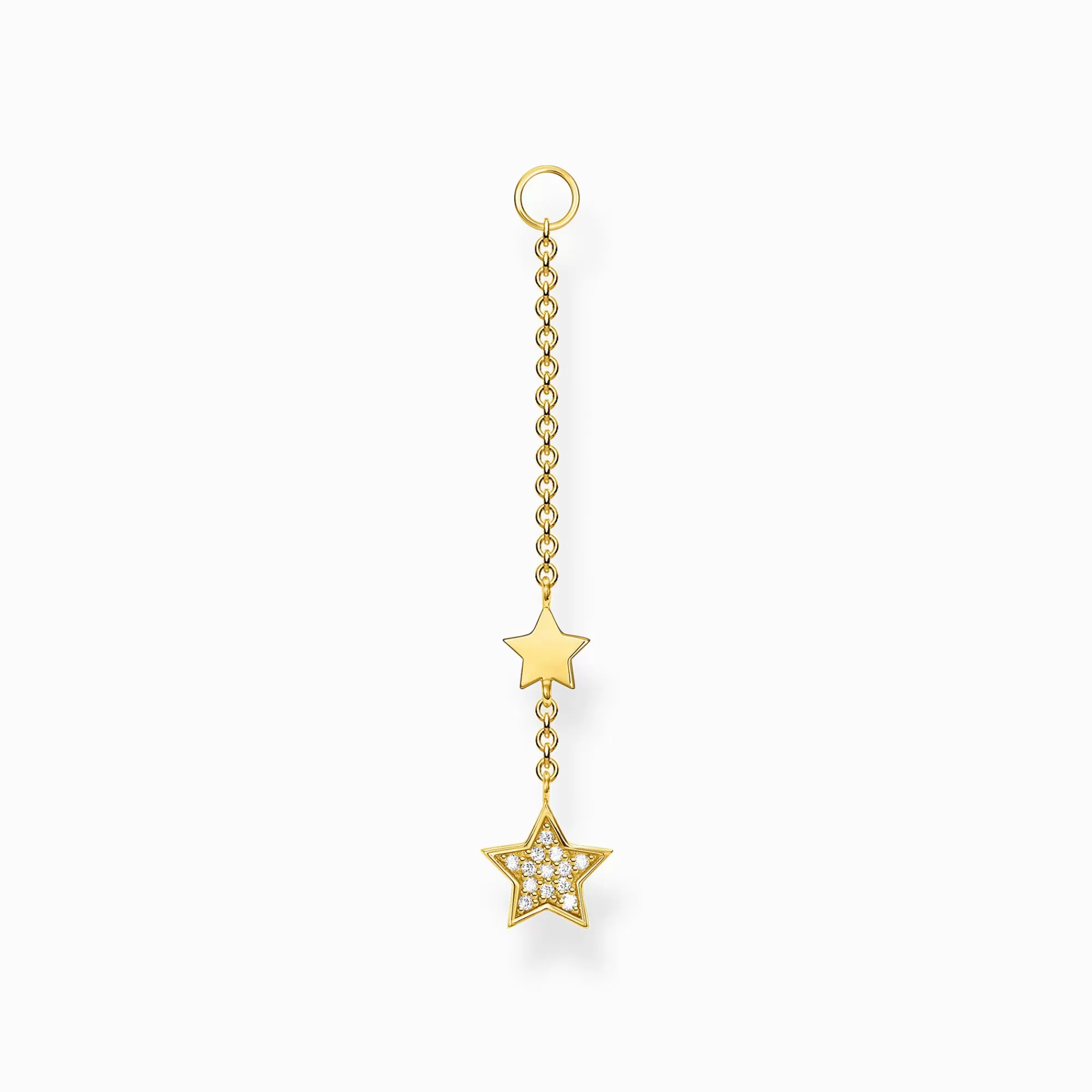 Hot Colgante para pendiente estrellas oro Mujer Aros | Baño De Oro De 18 Quilates - Plata 925