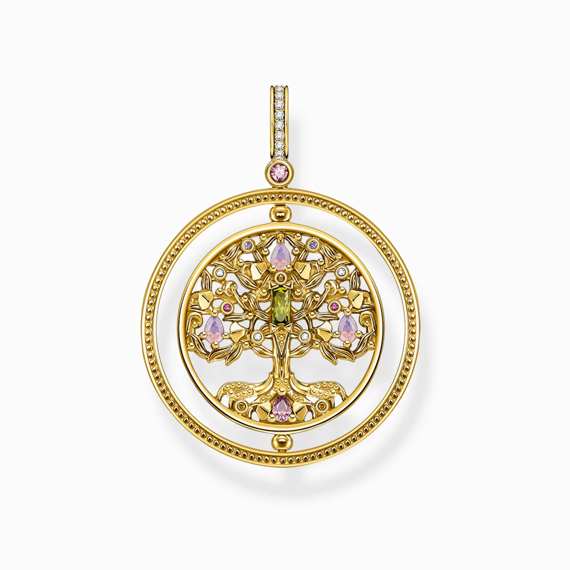 Fashion Colgante árbol del amor oro piedras de colores Mujer Colgantes