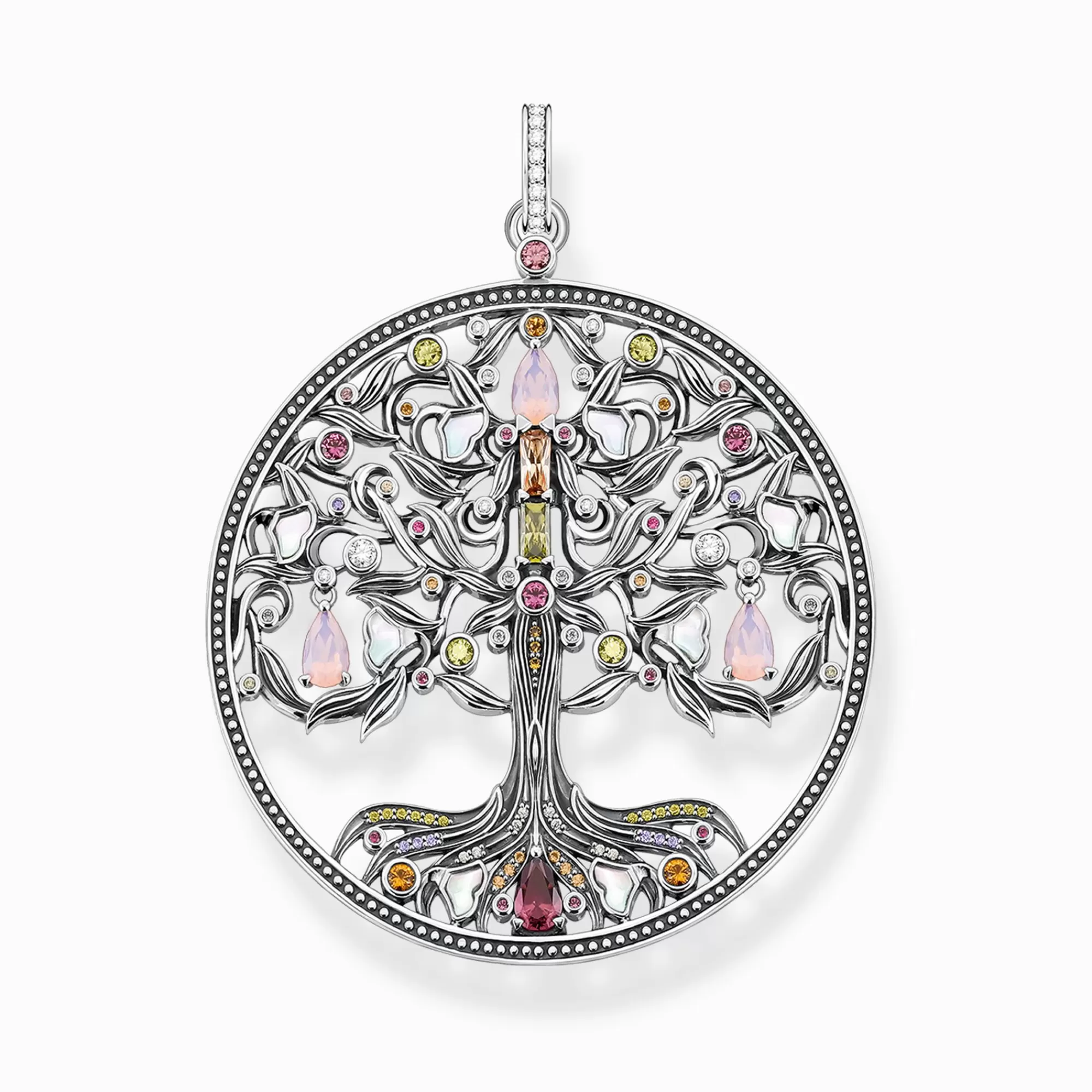 Flash Sale Colgante árbol del amor plata piedras de colores Mujer Colgantes