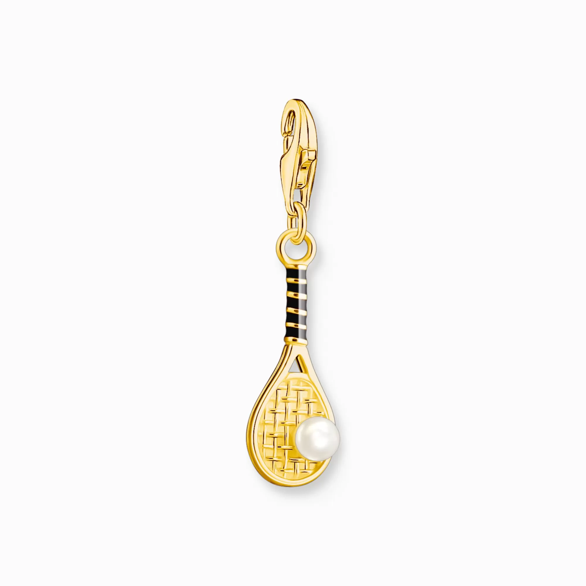 Store Member Colgante Charm con baño de oro raqueta de tenis con perla Mujer Charms | Charms