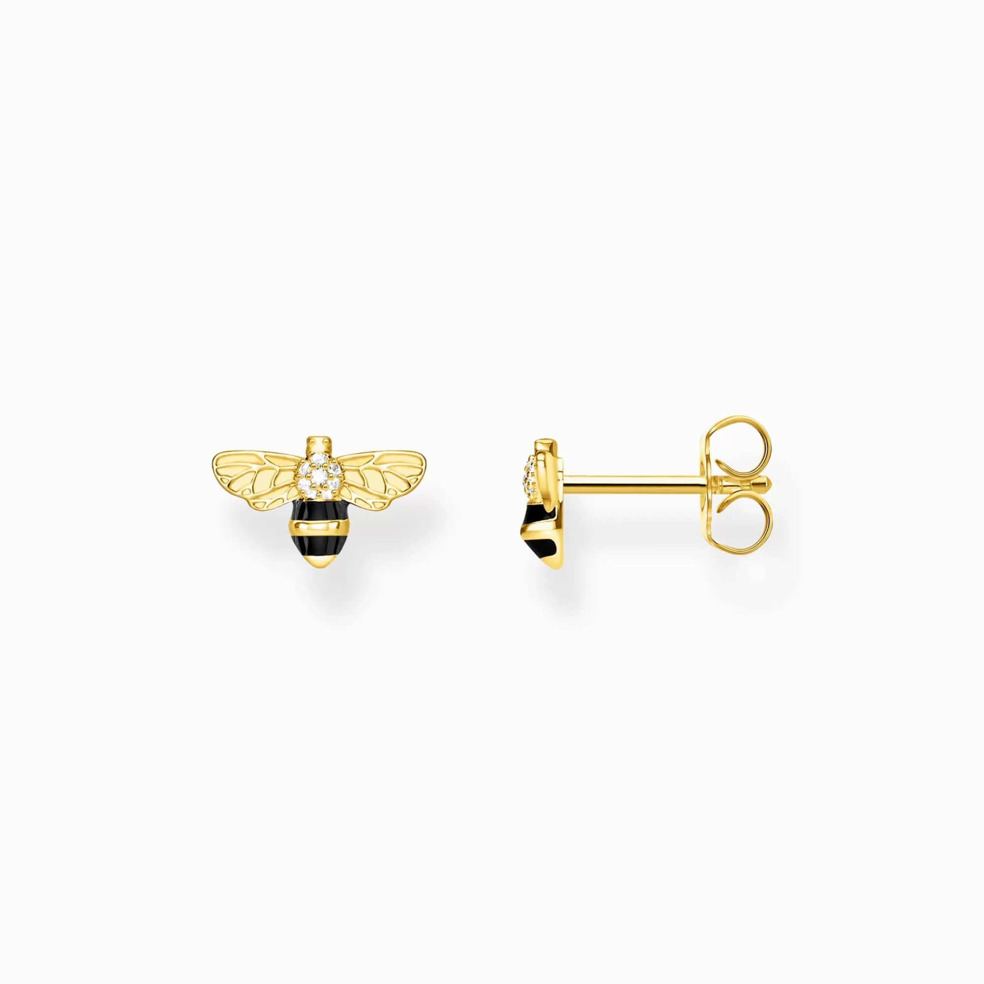 Outlet Pendientes abeja Mujer Pendientes De Botón | Baño De Oro De 18 Quilates - Plata 925