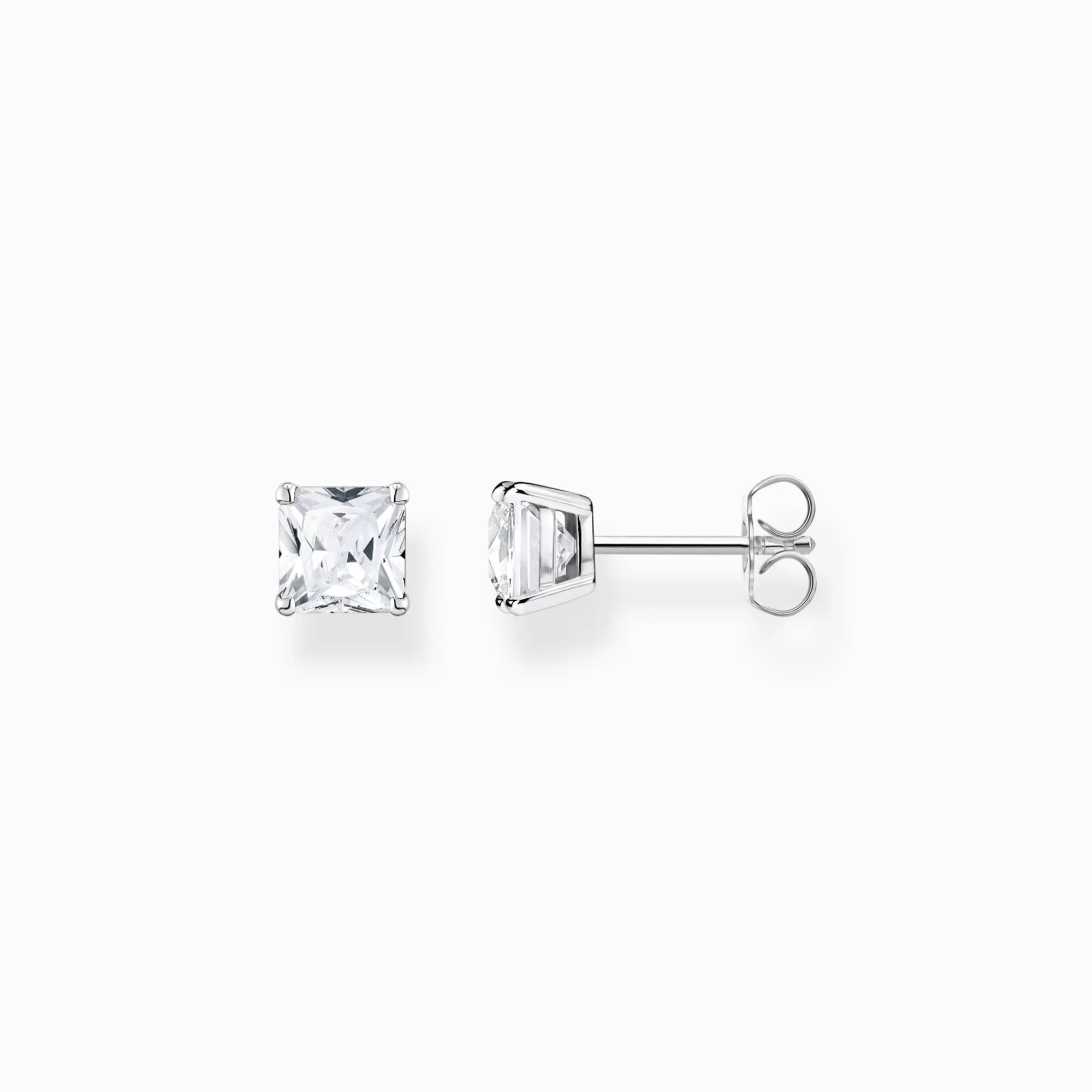 Flash Sale Pendientes con piedra blancas plata Mujer Pendientes De Botón