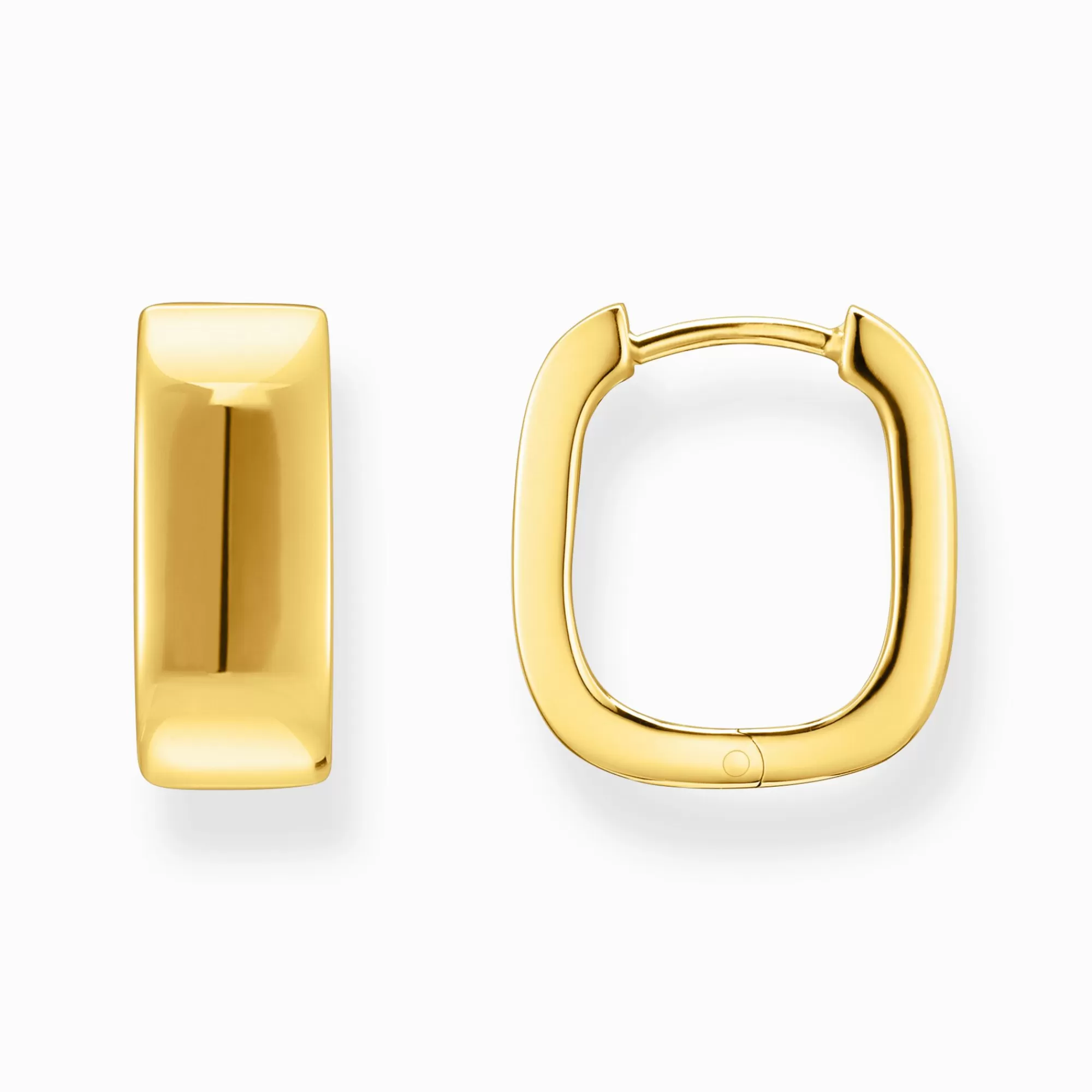 Fashion Pendientes de aro chapados en oro con forma angular Mujer Aros