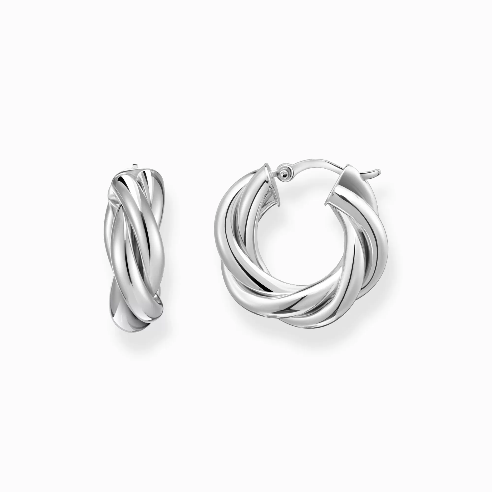 Outlet Pendientes de aro de plata con diseño entrelazado Mujer Aros