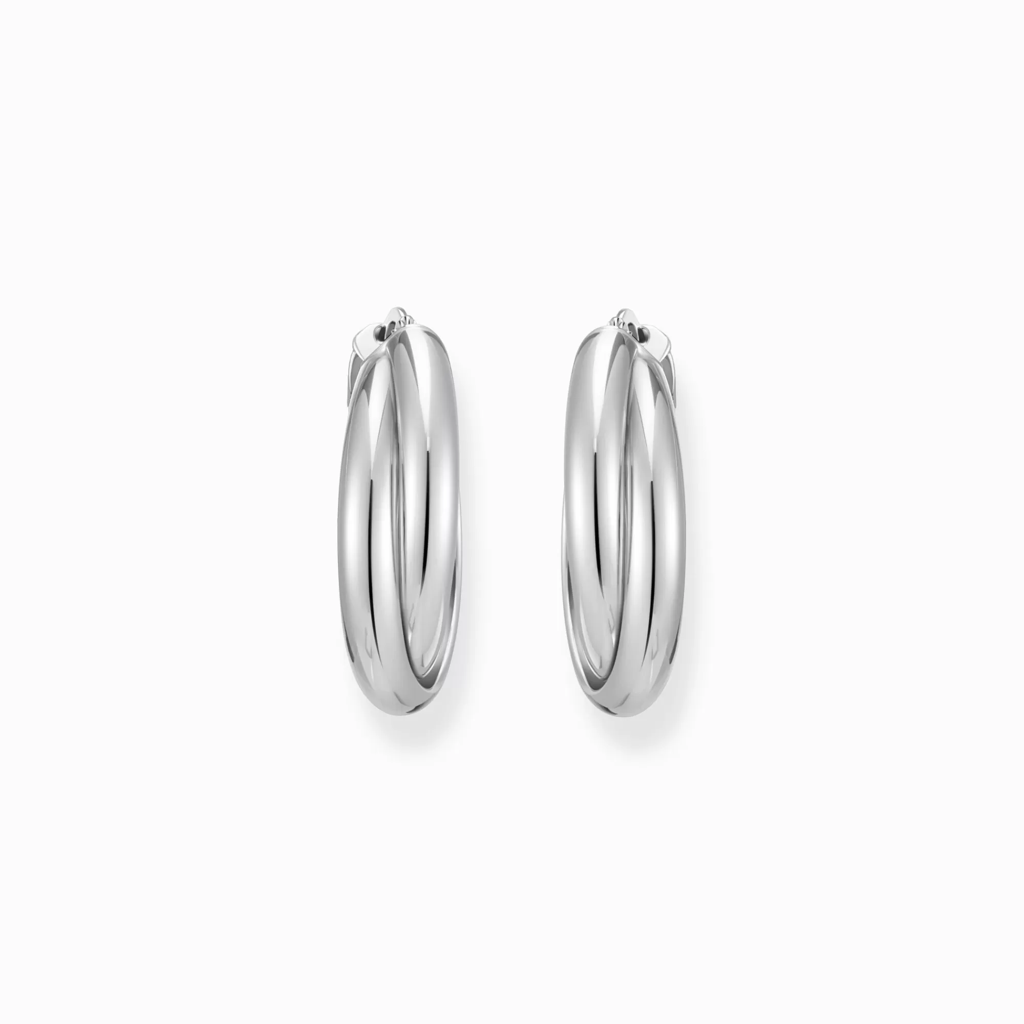 Cheap Pendientes de aro grandes de plata con diseño entrelazado Mujer Aros