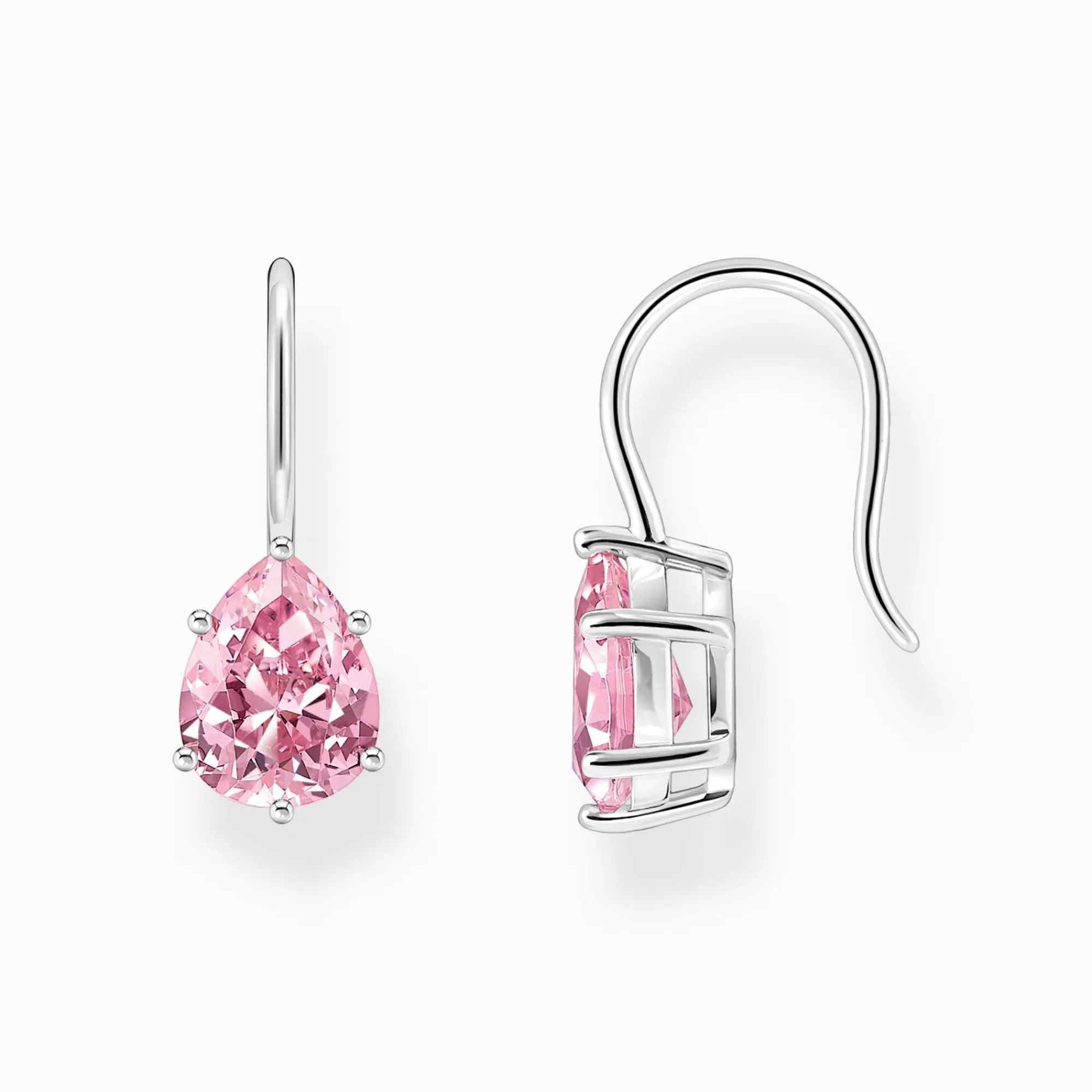 Sale Pendientes de plata con circonita rosa en forma de gota Mujer Pendientes Largos | Plata 925
