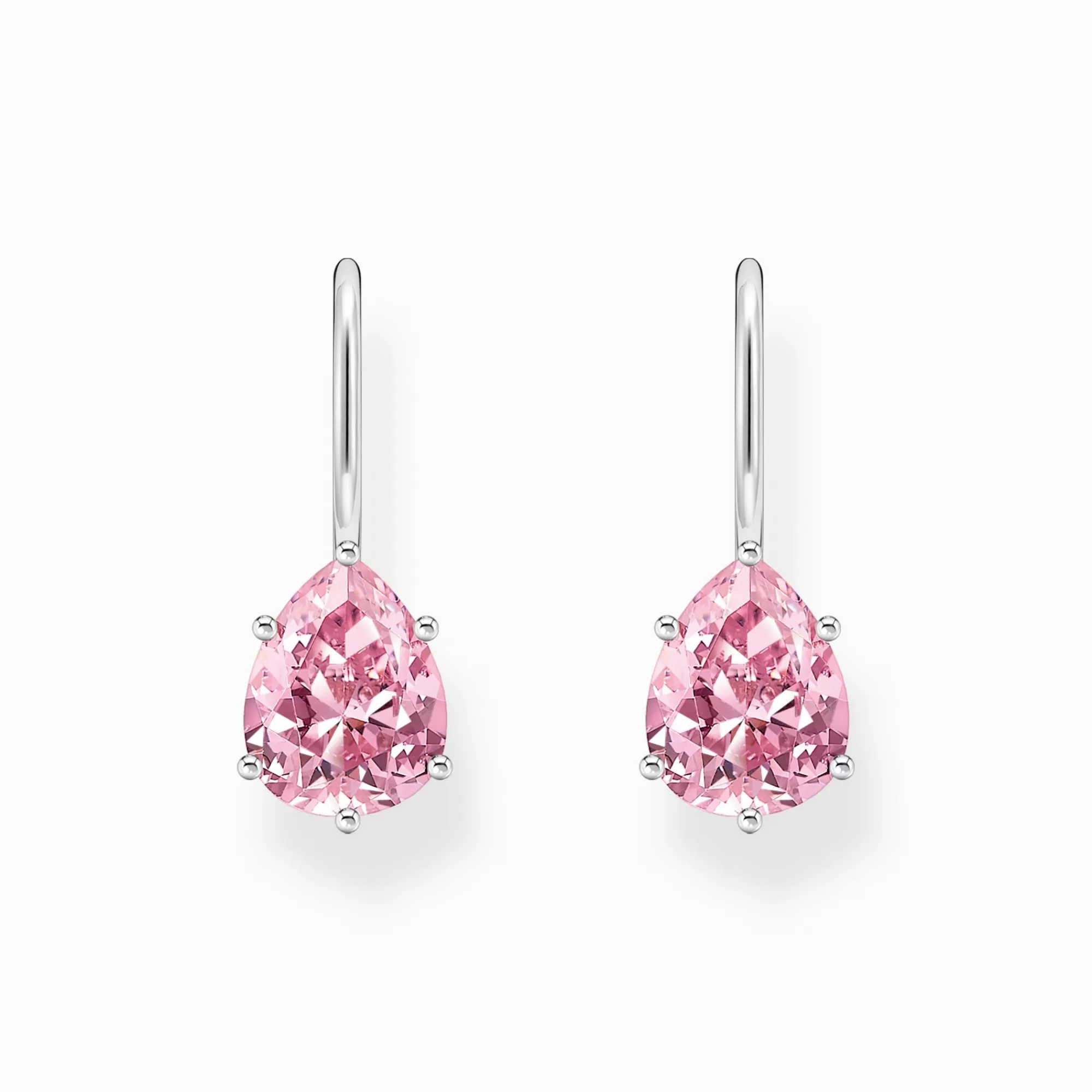 Sale Pendientes de plata con circonita rosa en forma de gota Mujer Pendientes Largos | Plata 925