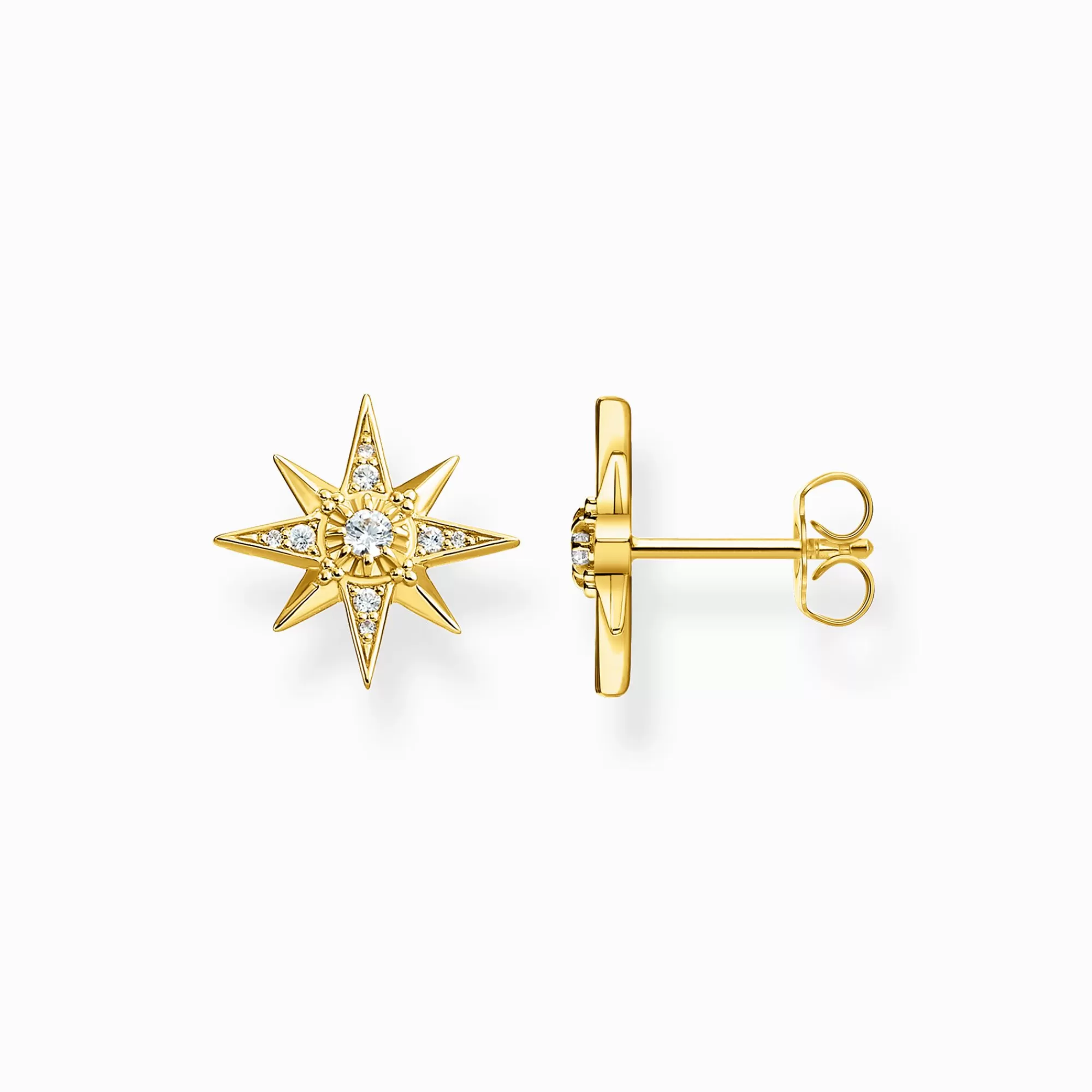 Clearance Pendientes estrella oro Mujer Pendientes De Botón | Baño De Oro De 18 Quilates - Plata 925