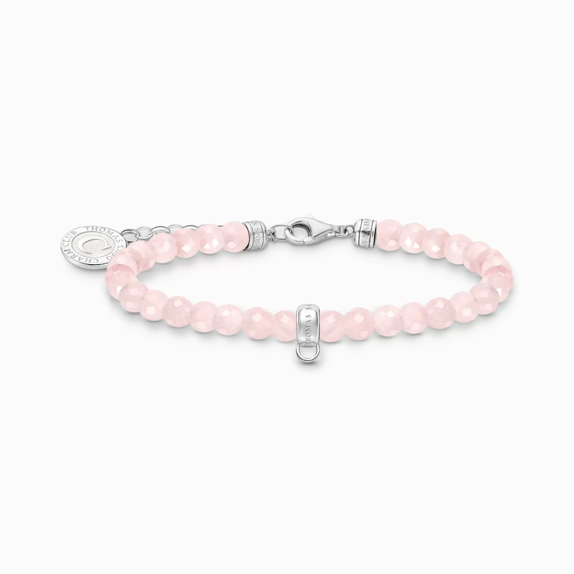 Fashion Pulsera Charm de plata con cuentas rosas Mujer Charm Pulseras | Charm Pulseras