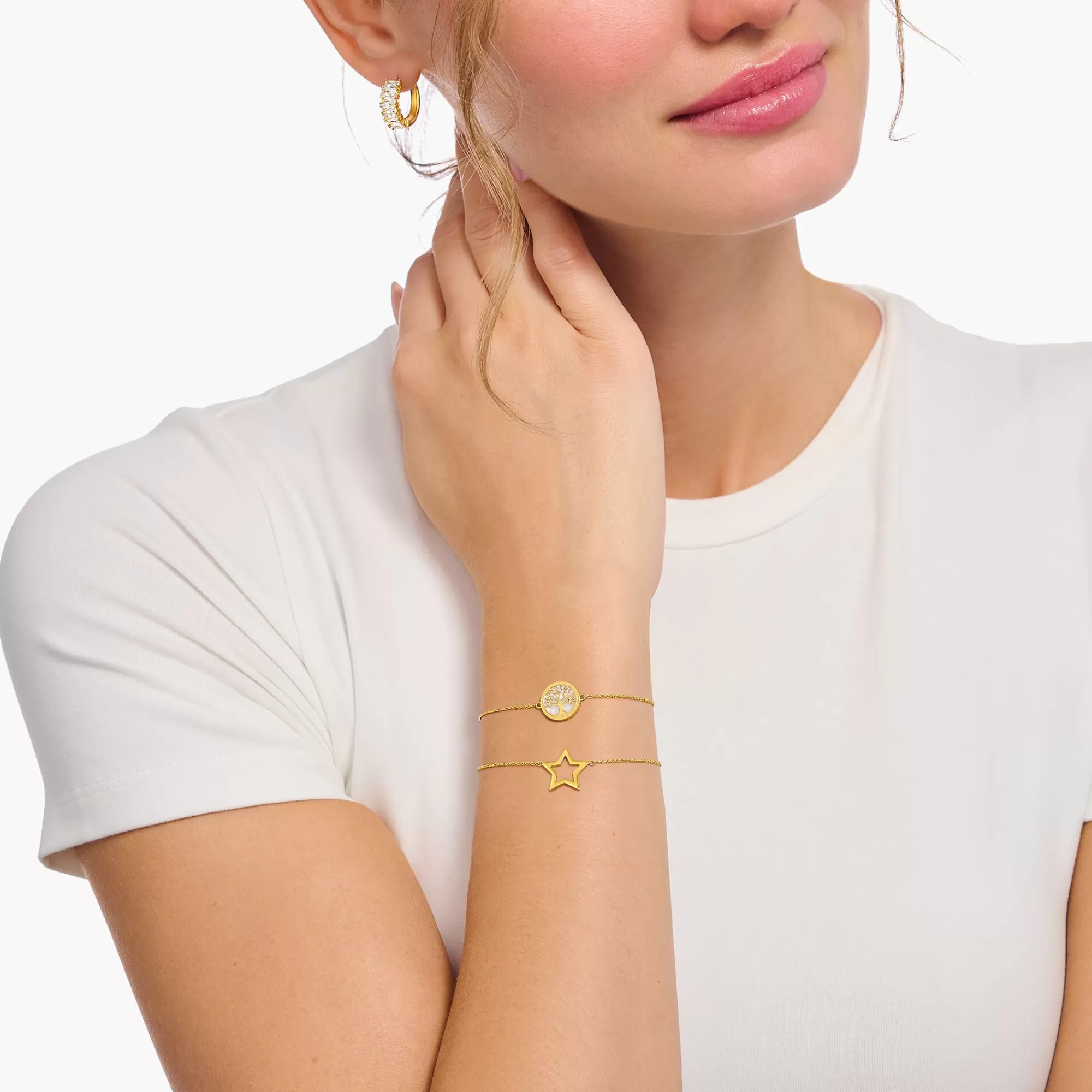Sale Pulsera con baño de oro y colgante de estrella Mujer Pulseras | Baño De Oro De 18 Quilates - Plata 925