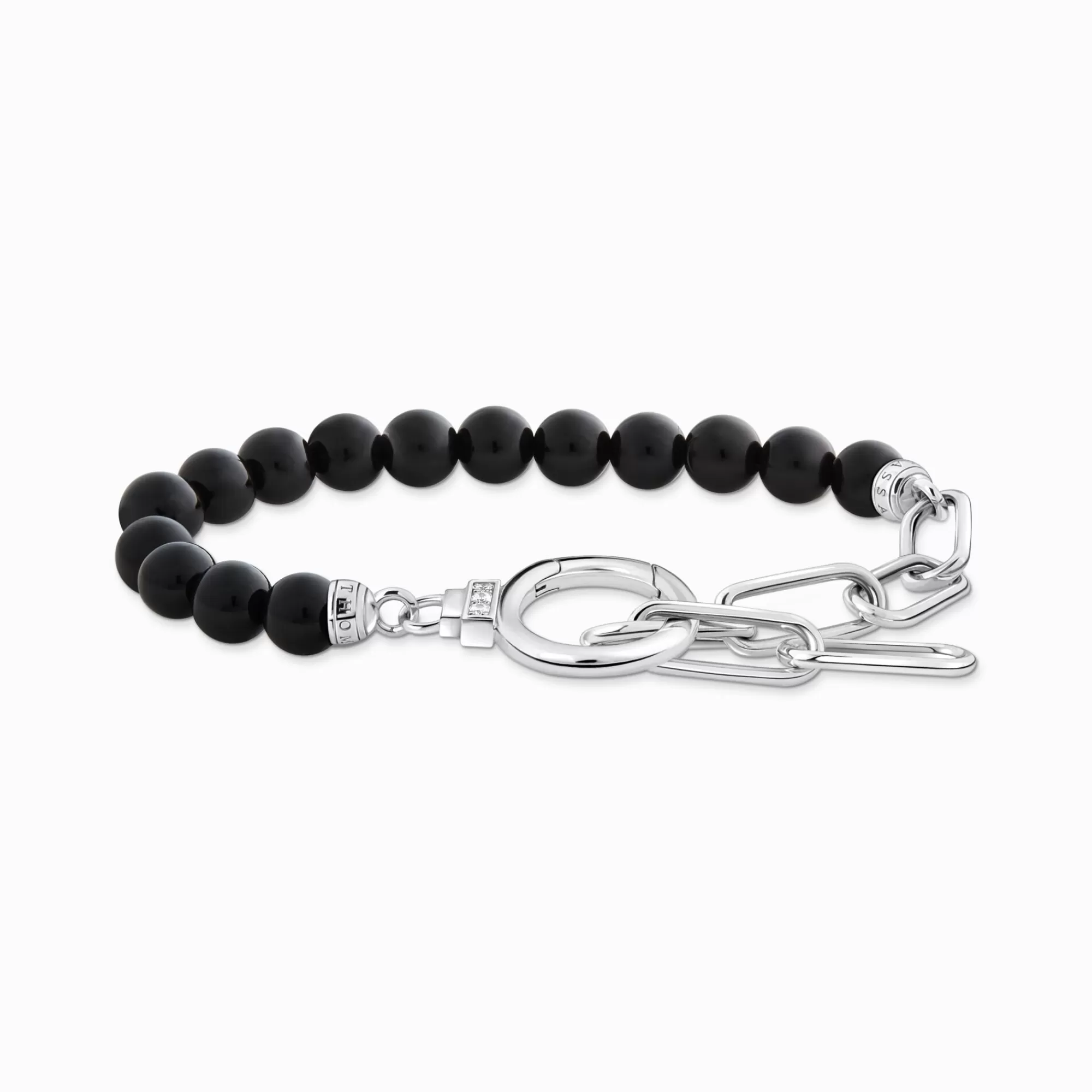 Sale Pulsera con cuentas de ónix y eslabones plata Mujer Pulseras | Plata 925