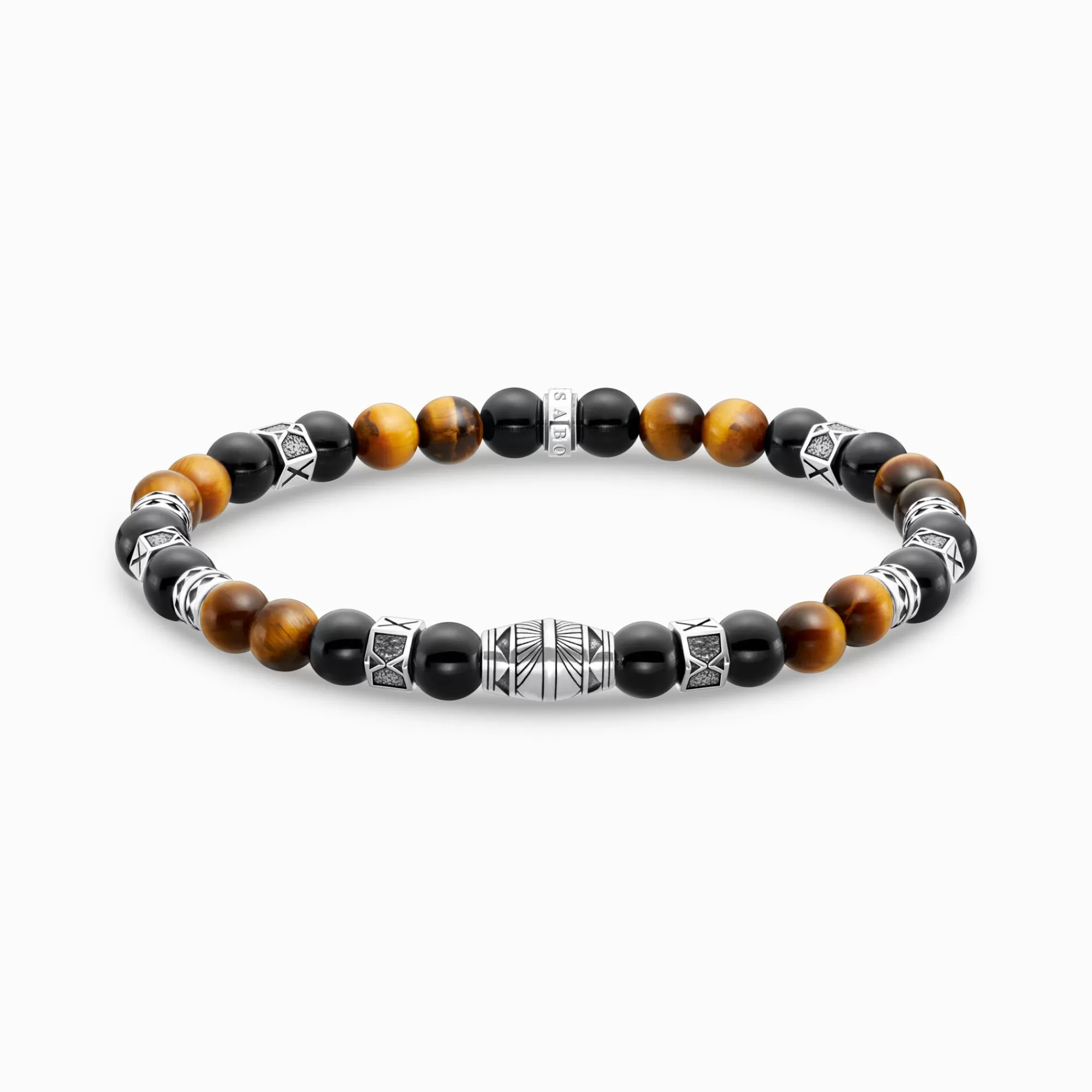 Cheap Pulsera con negras ónix beads y ojo de tigre beads plata Mujer Pulseras | Pulseras