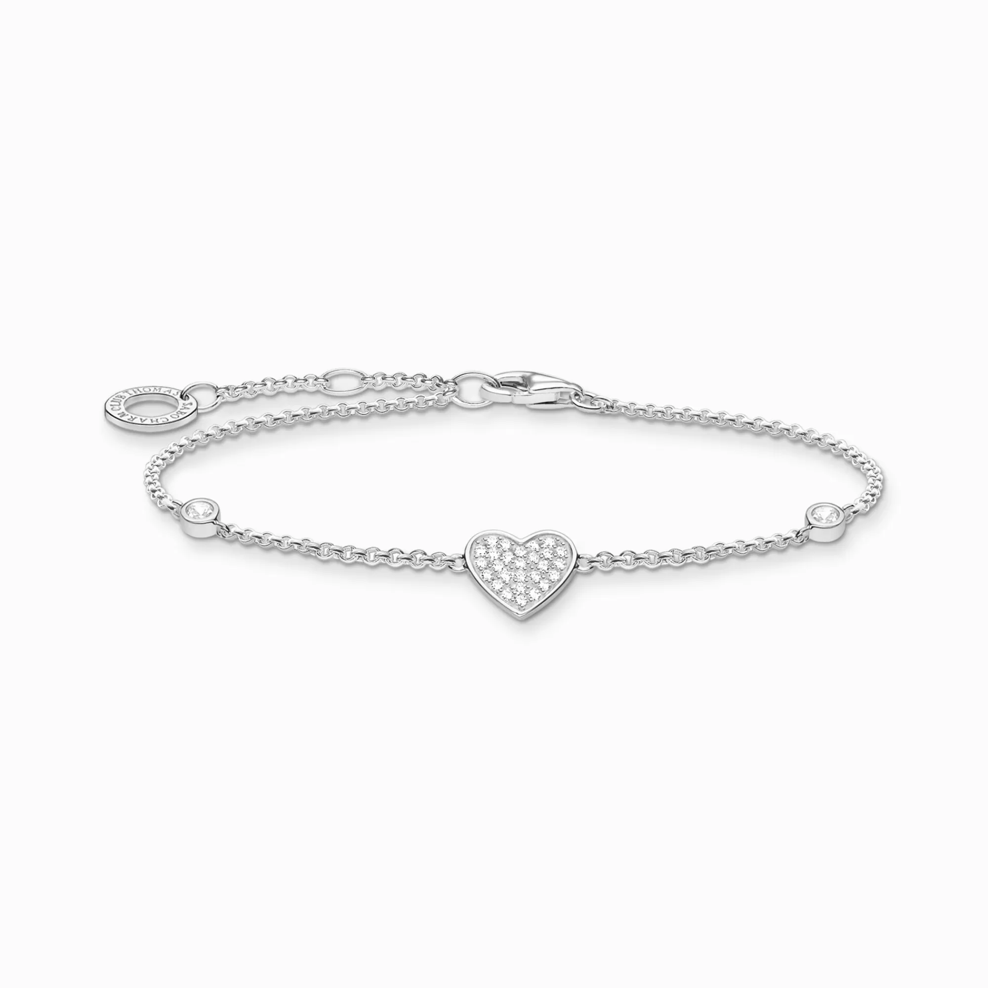 Flash Sale Pulsera corazón con piedras plata Mujer Pulseras