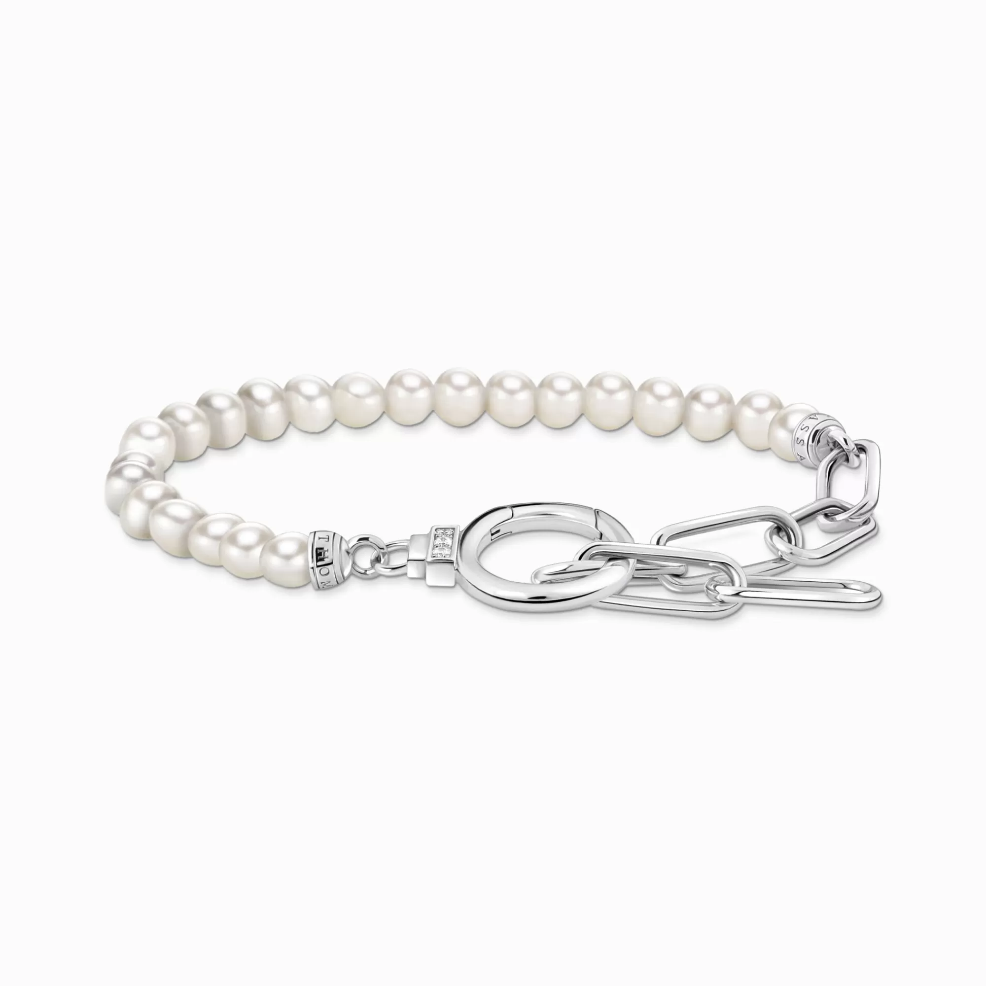 Best Pulsera de perlas y eslabones plata Mujer Pulseras