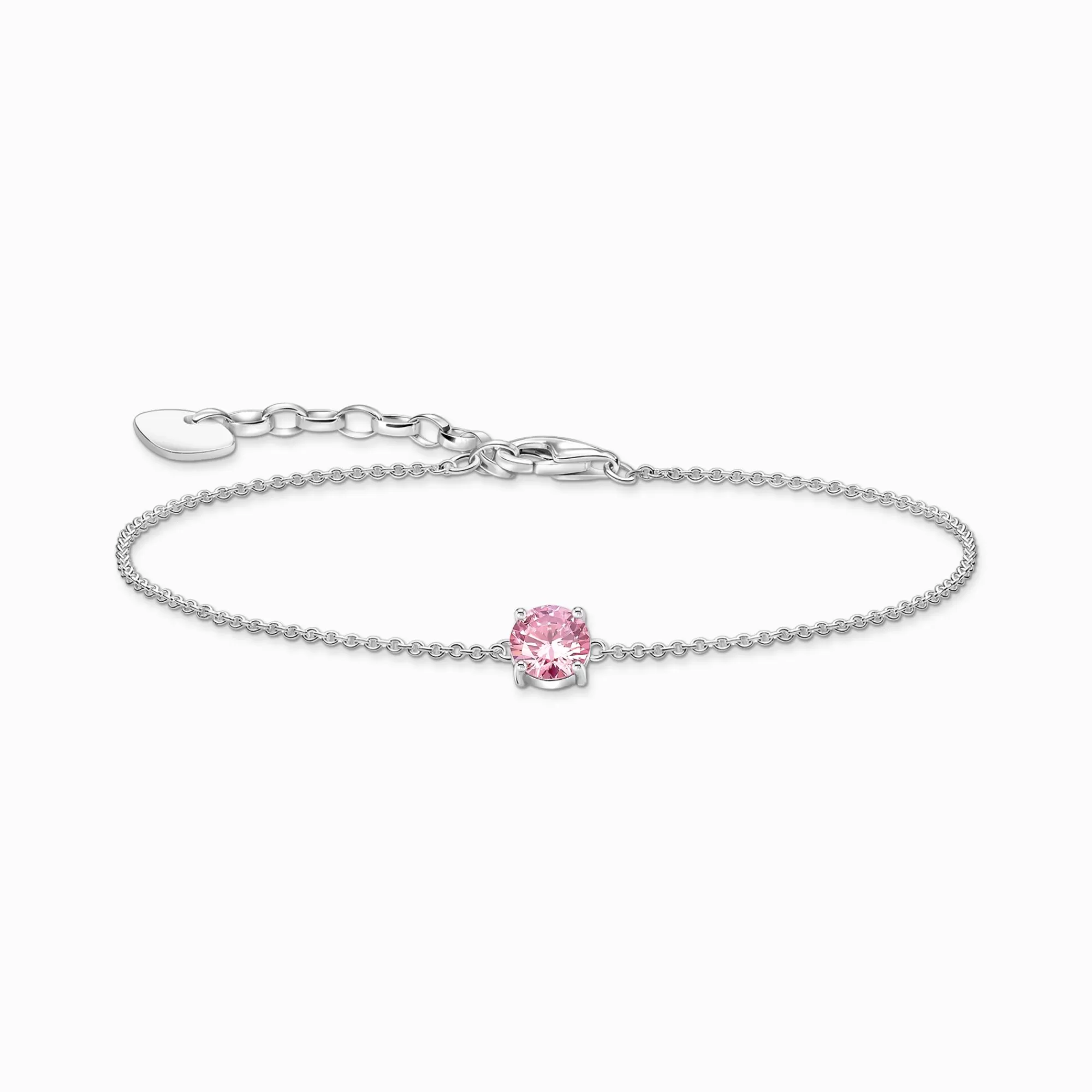 New Pulsera de plata con colgante de circonita rosa Mujer Pulseras | Plata 925