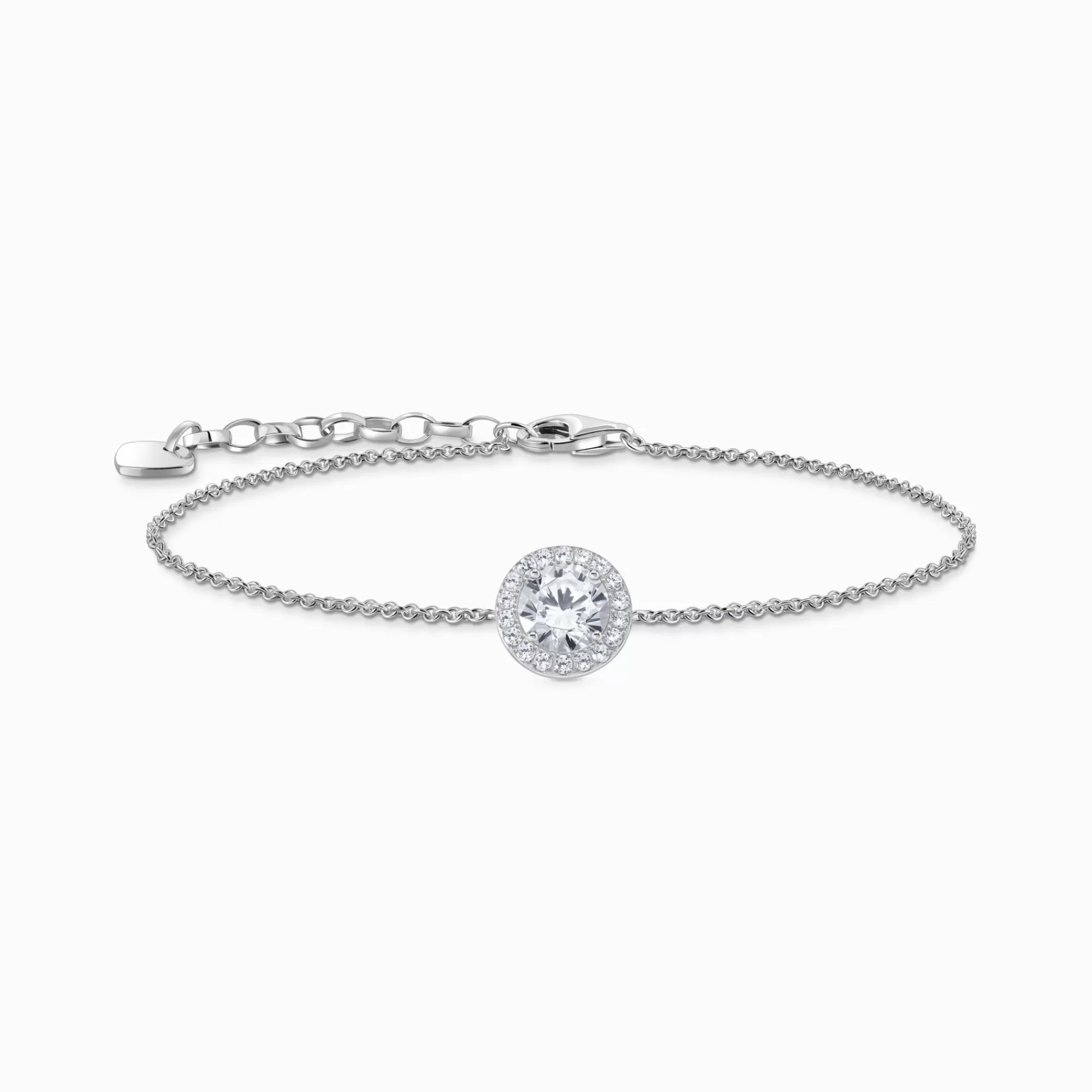 Fashion Pulsera de plata con colgante halo y circonita blanca Mujer Pulseras | Plata 925