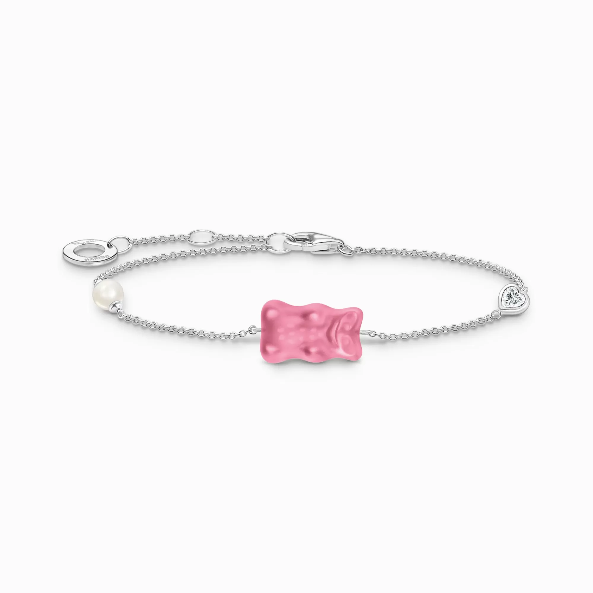 Cheap Pulsera de plata con Osito de Oro rosa, perla y piedra de circonita Mujer Pulseras | Plata 925