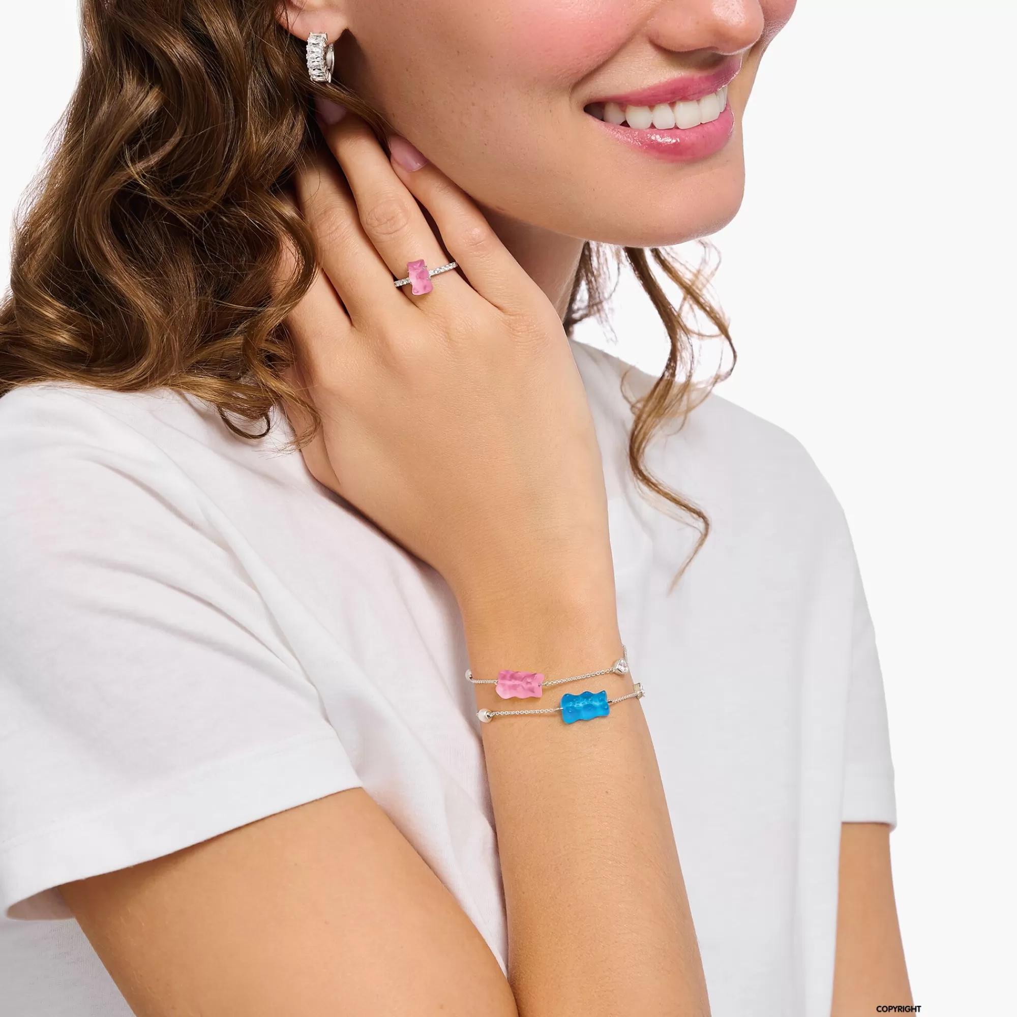 Cheap Pulsera de plata con Osito de Oro rosa, perla y piedra de circonita Mujer Pulseras | Plata 925