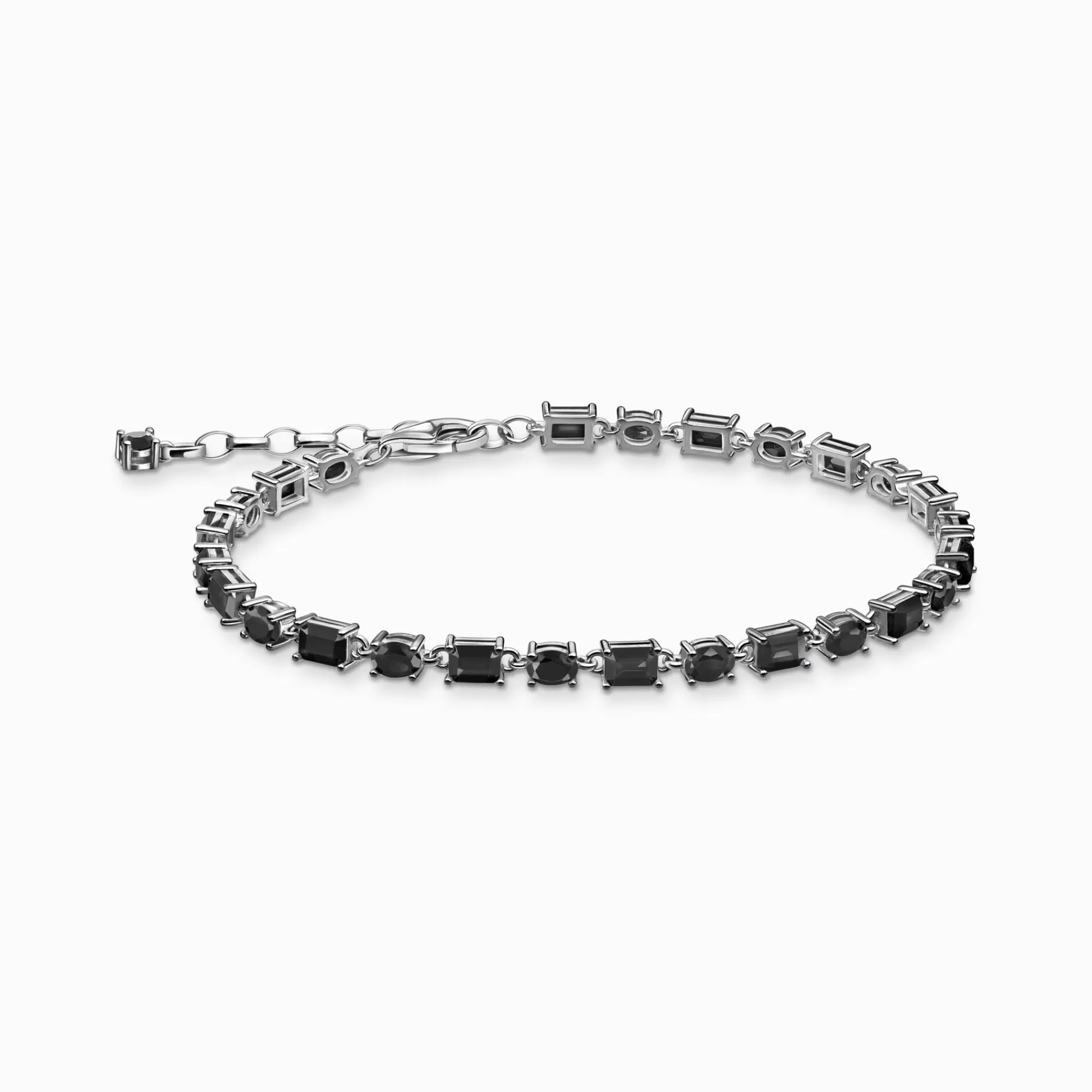 Discount Pulsera de plata ennegrecida con circonitas negras Mujer Pulseras | Plata 925