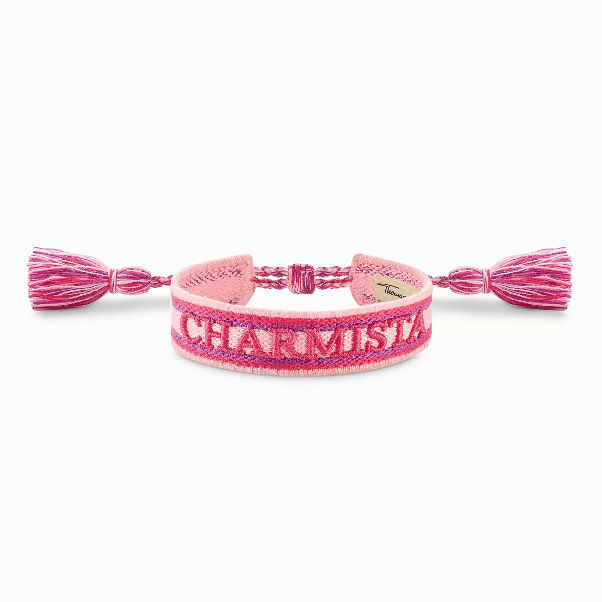 Best Sale Pulsera tejida Charmista en rosa, fucsia y lila Accesorios