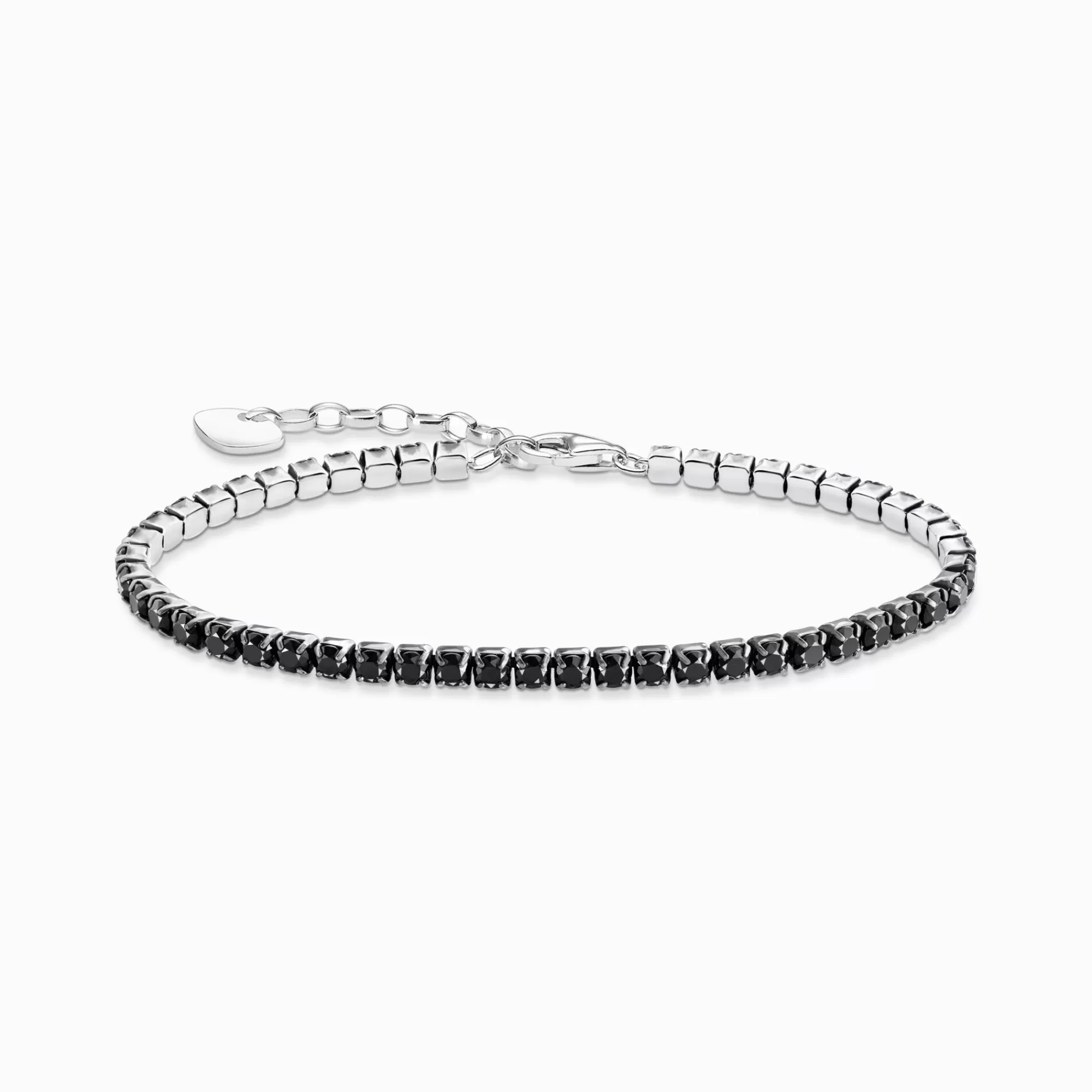 Best Sale Pulsera tenis de plata con circonita negra Mujer Pulseras | Plata 925