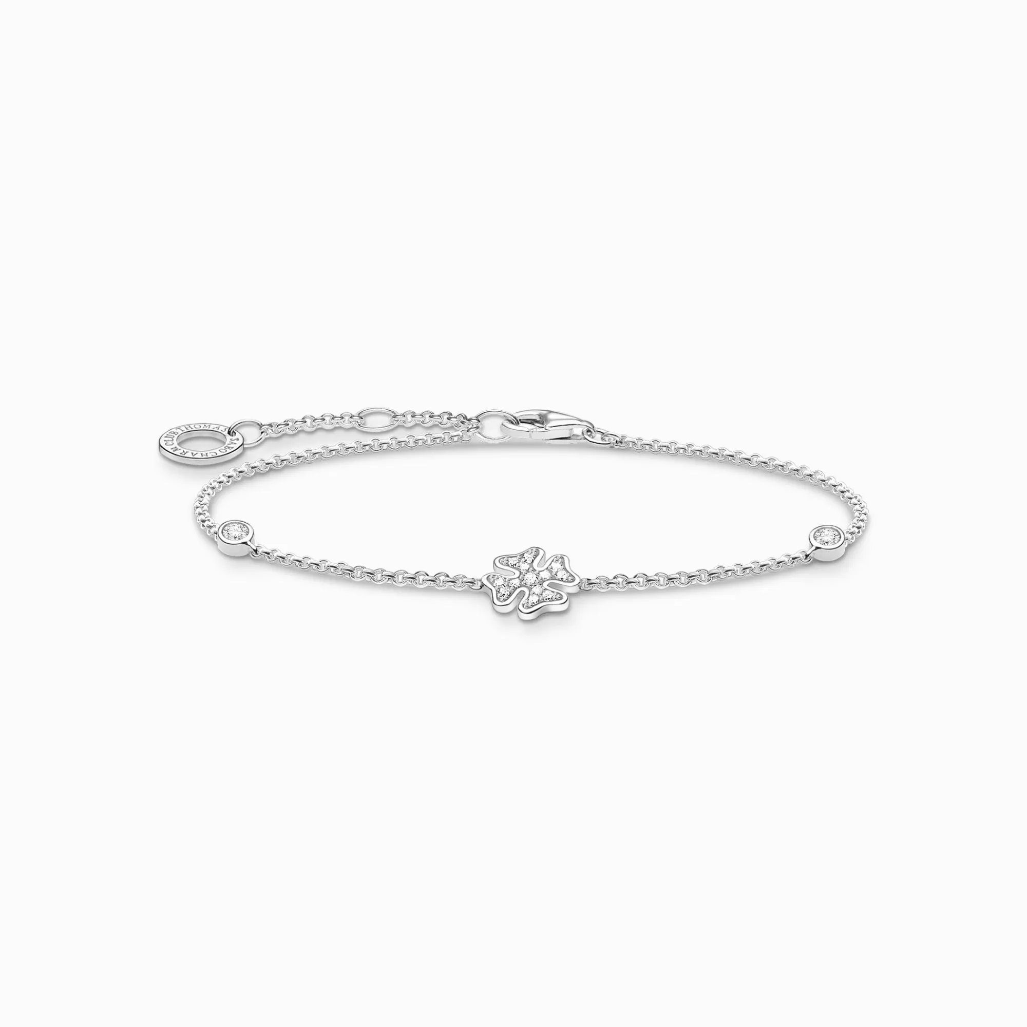 Best Pulsera trébol con piedras plata Mujer Pulseras