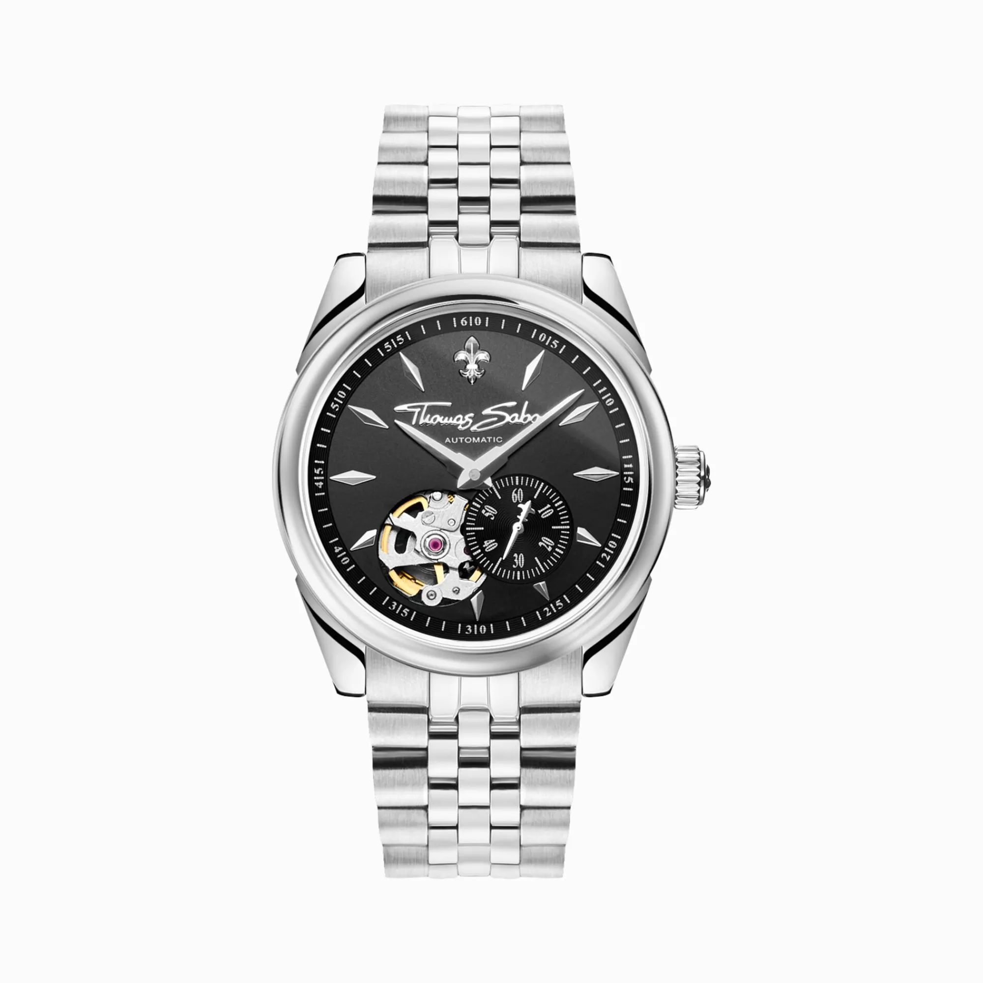 Cheap Reloj automático plateado de 36 mm con emblema de lirios Mujer Relojes | Relojes Para Mujer