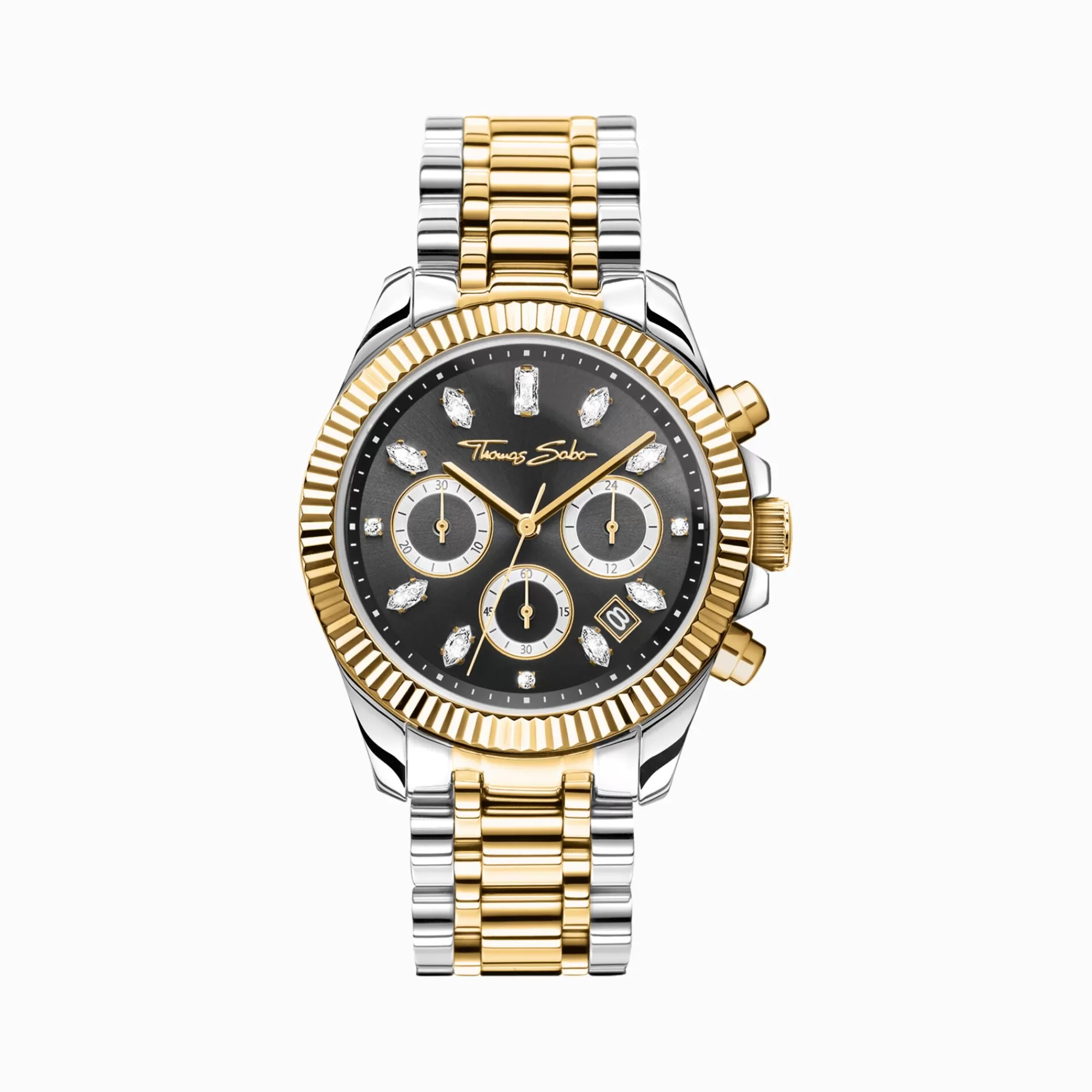 New Reloj Divine Chrono de color dorado con esfera negra Mujer Relojes | Relojes Para Mujer