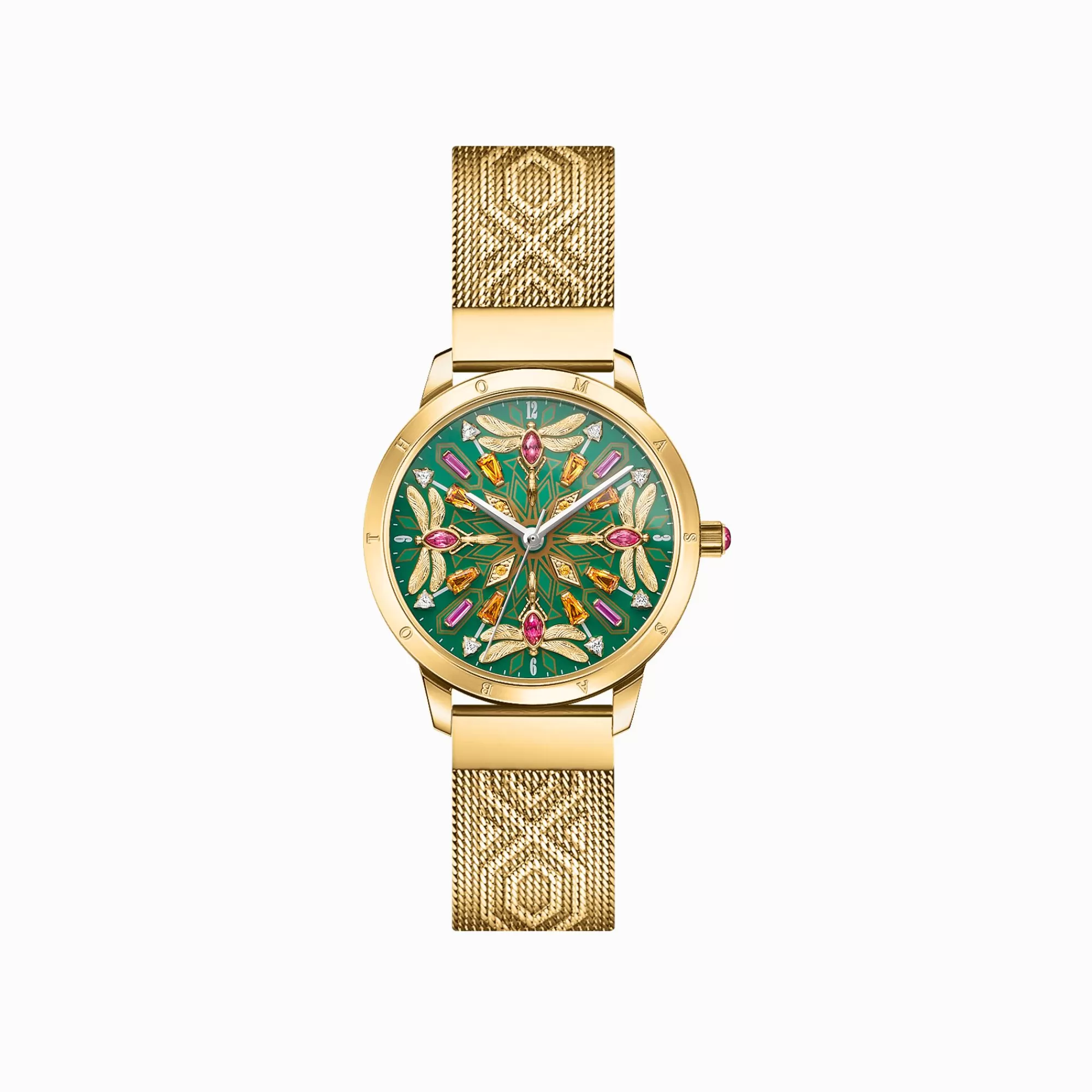 Best Sale Reloj para señora caleidoscopio libélula verde color oro amarillo Mujer Relojes | Relojes Para Mujer
