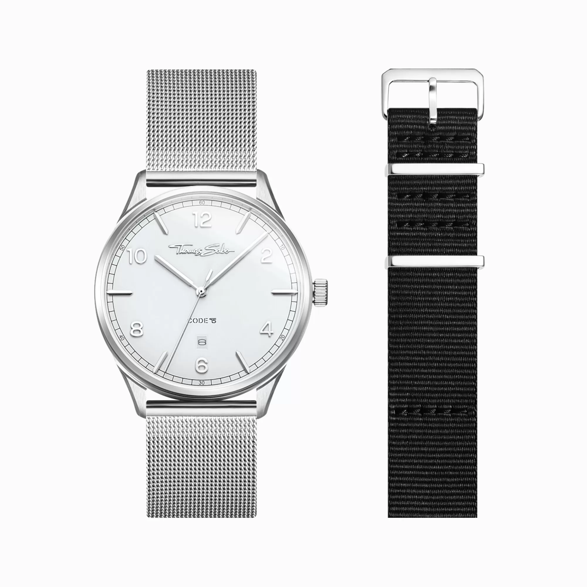 Best Sale Set Code TS reloj blanco & correa negra Mujer Relojes | Relojes Para Mujer