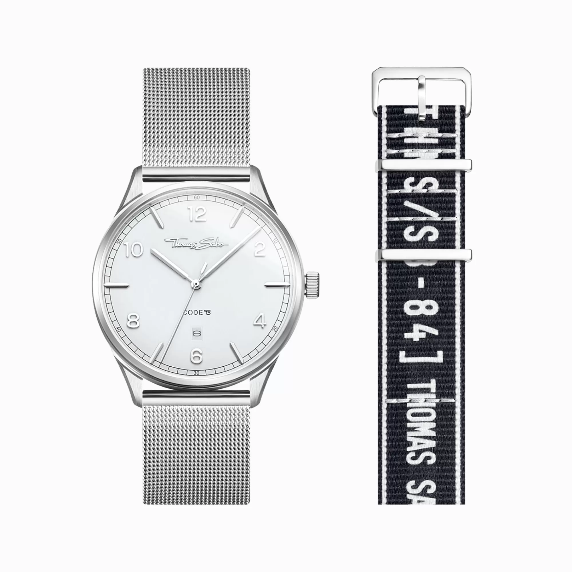 New Set Code TS reloj blanco y correa urbana negra Mujer Relojes | Relojes Para Mujer