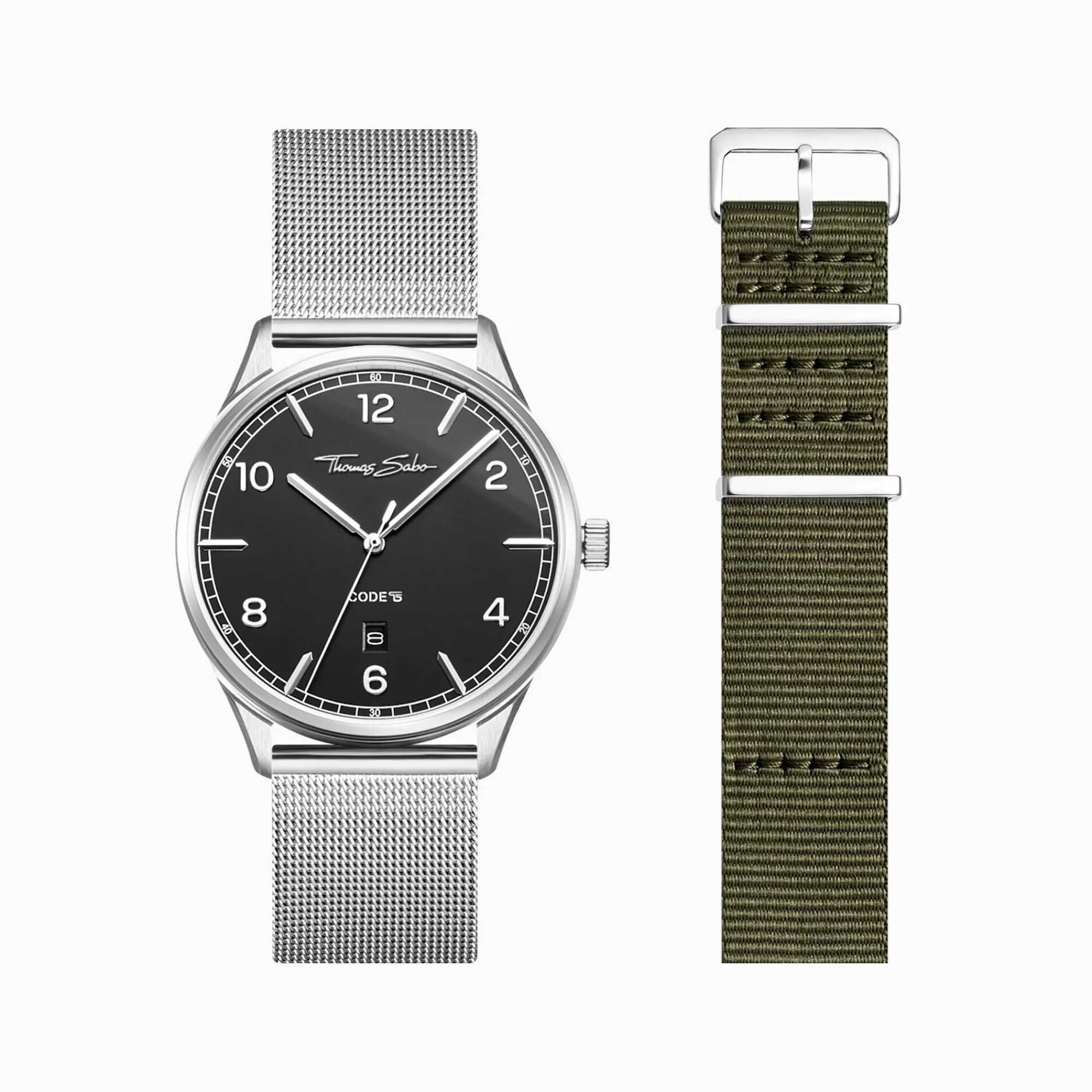 Fashion Set Code TS reloj negro & correa caqui Mujer Relojes | Relojes Para Mujer